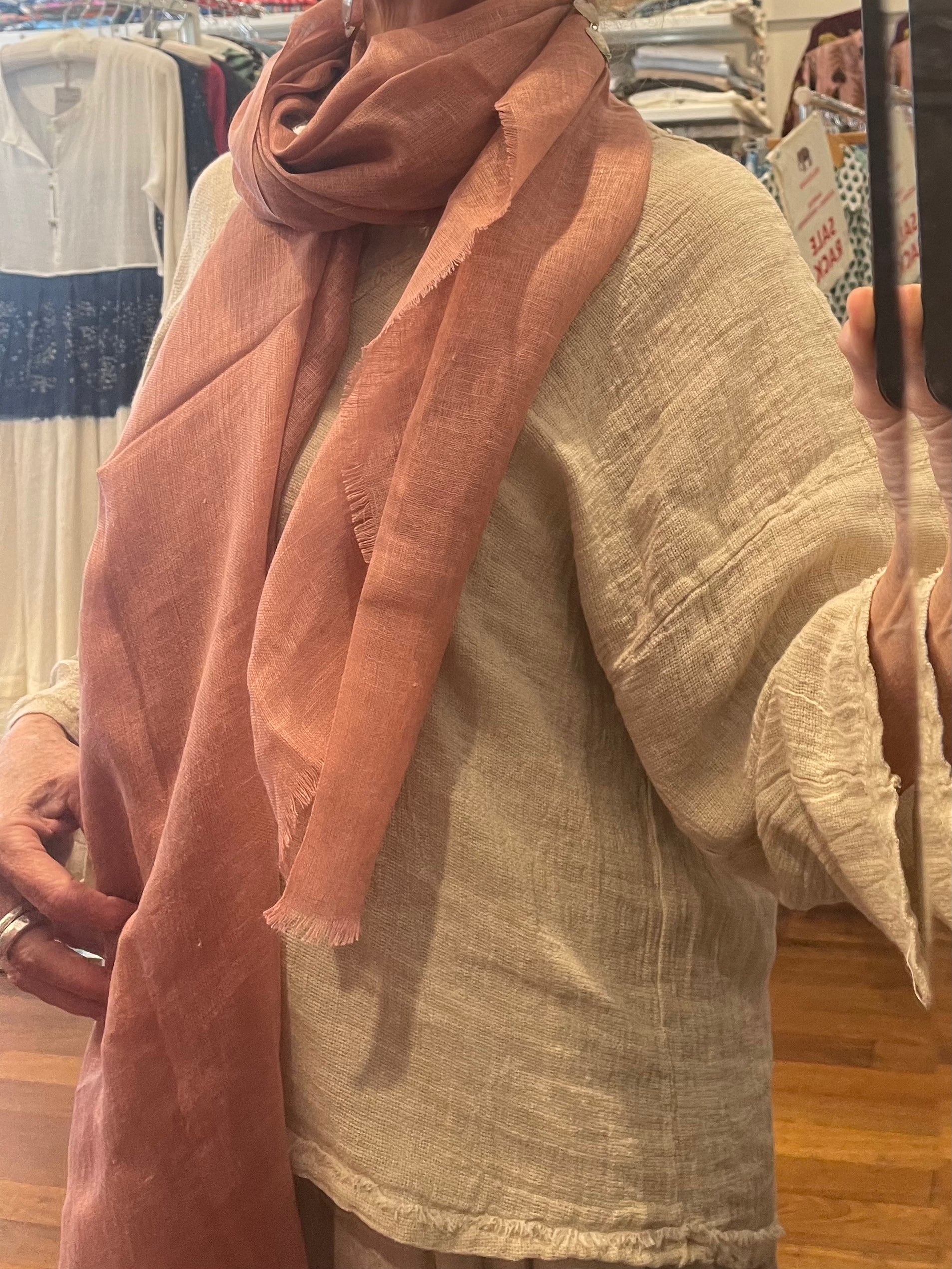 Linen Scarf - Dusty Rose