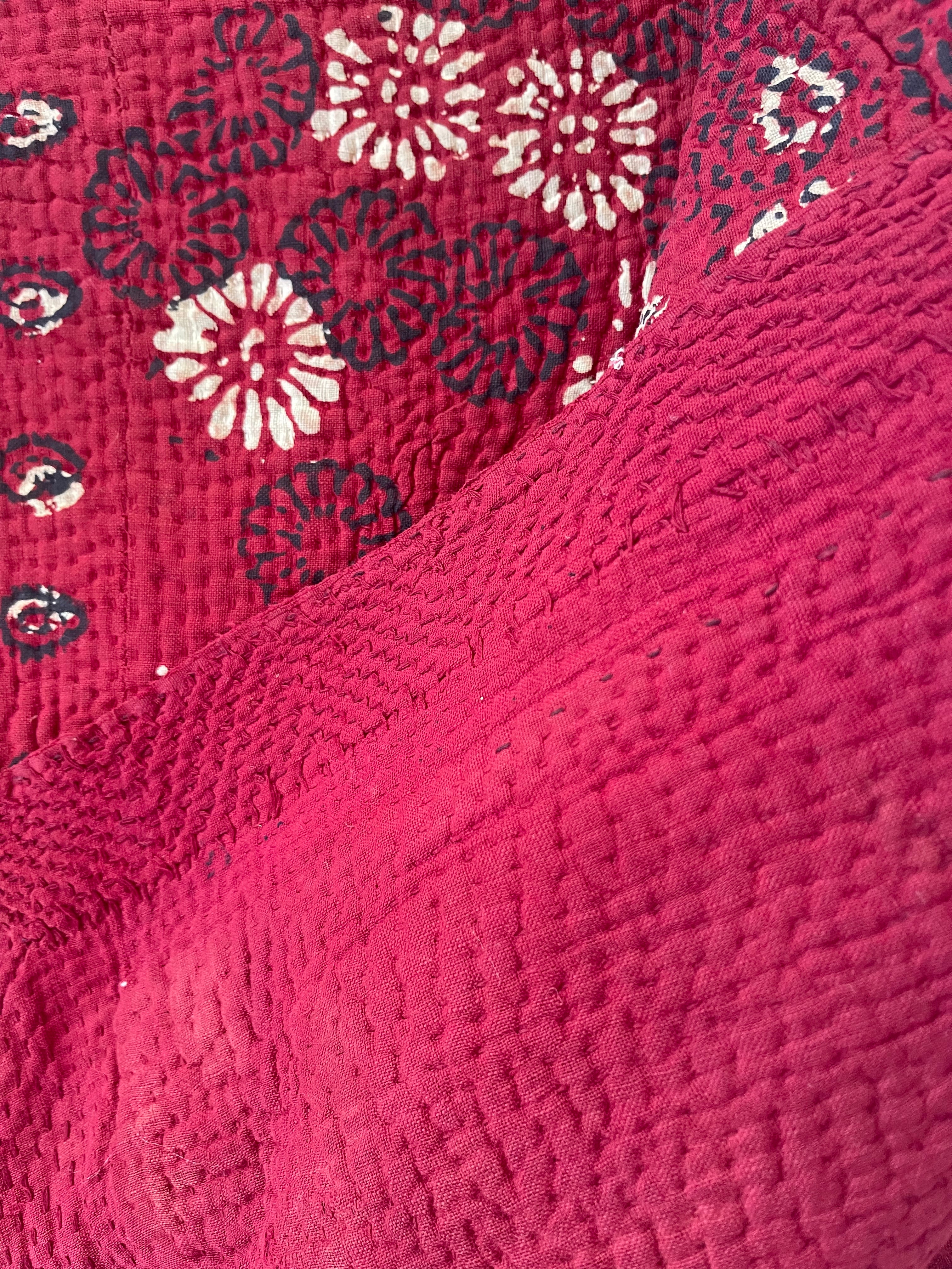VINTAGE AJRAKH KANTHA - Madder Meadow
