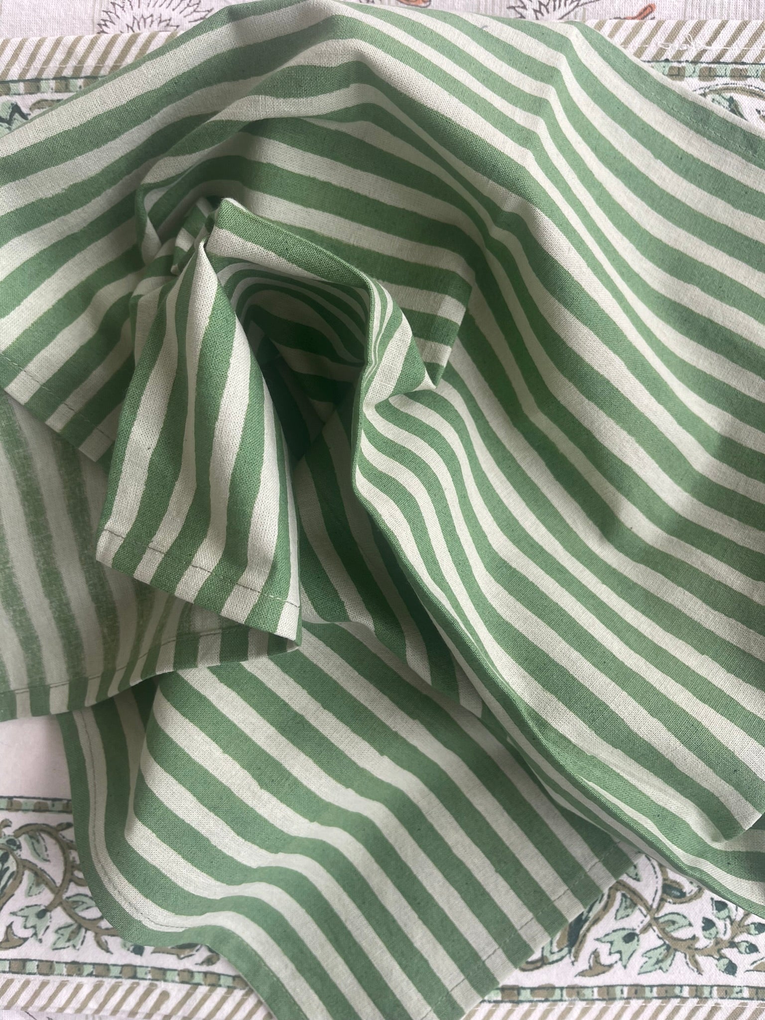 Napkins - Mint Green Stripe