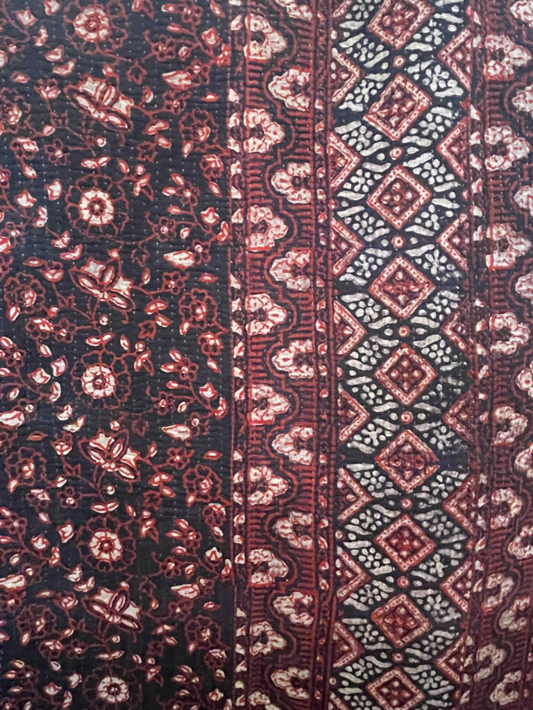 VINTAGE AJRAKH KANTHA - Indigo Night Garden