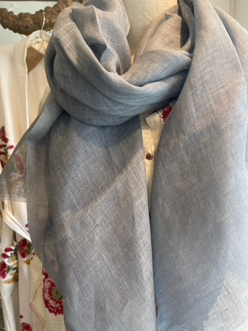 Linen Scarf - Dove Blue