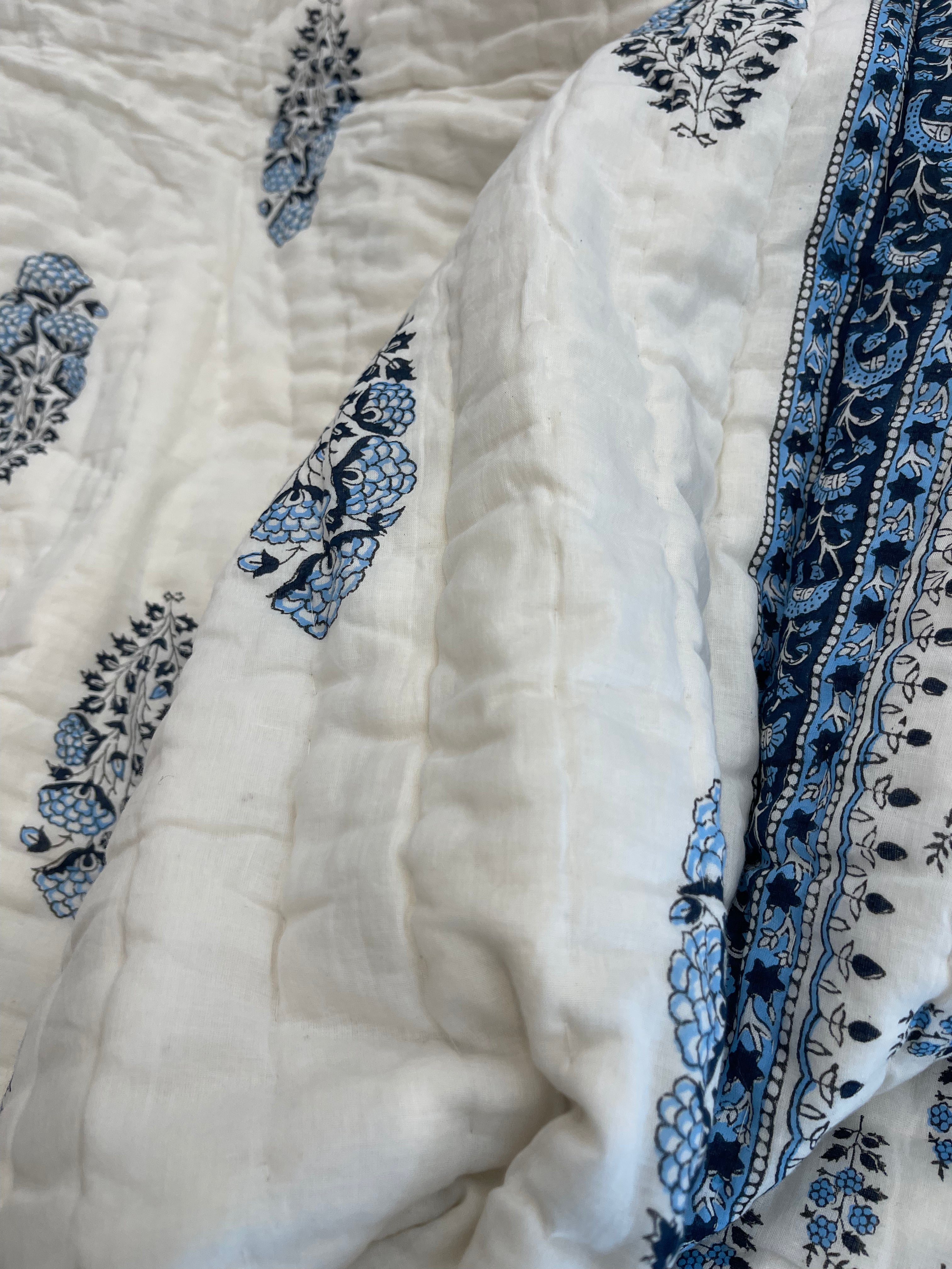 Jaipuri Razai - Blue Meadow