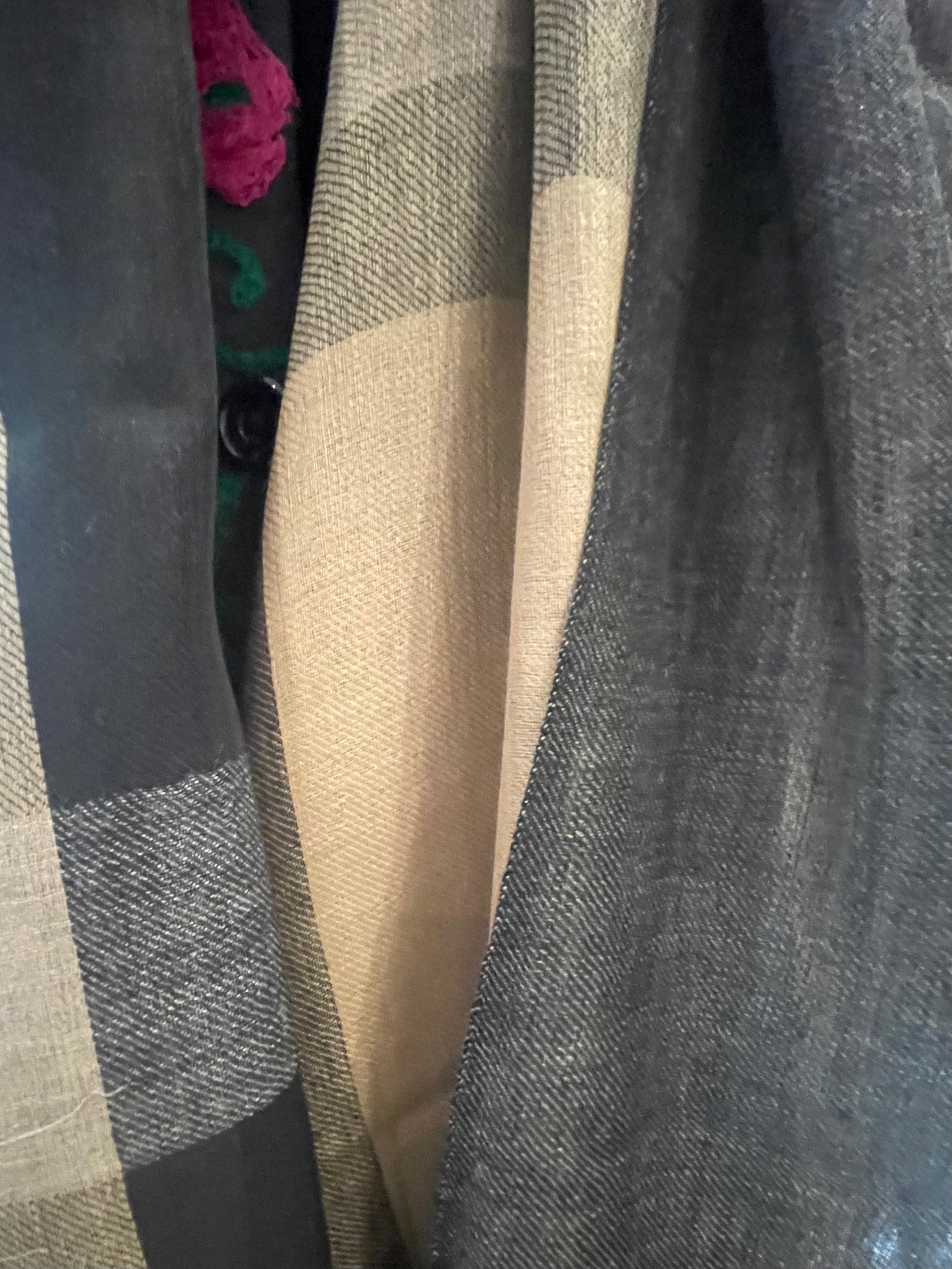 Fine Merino Wool Scarf - Charcoal