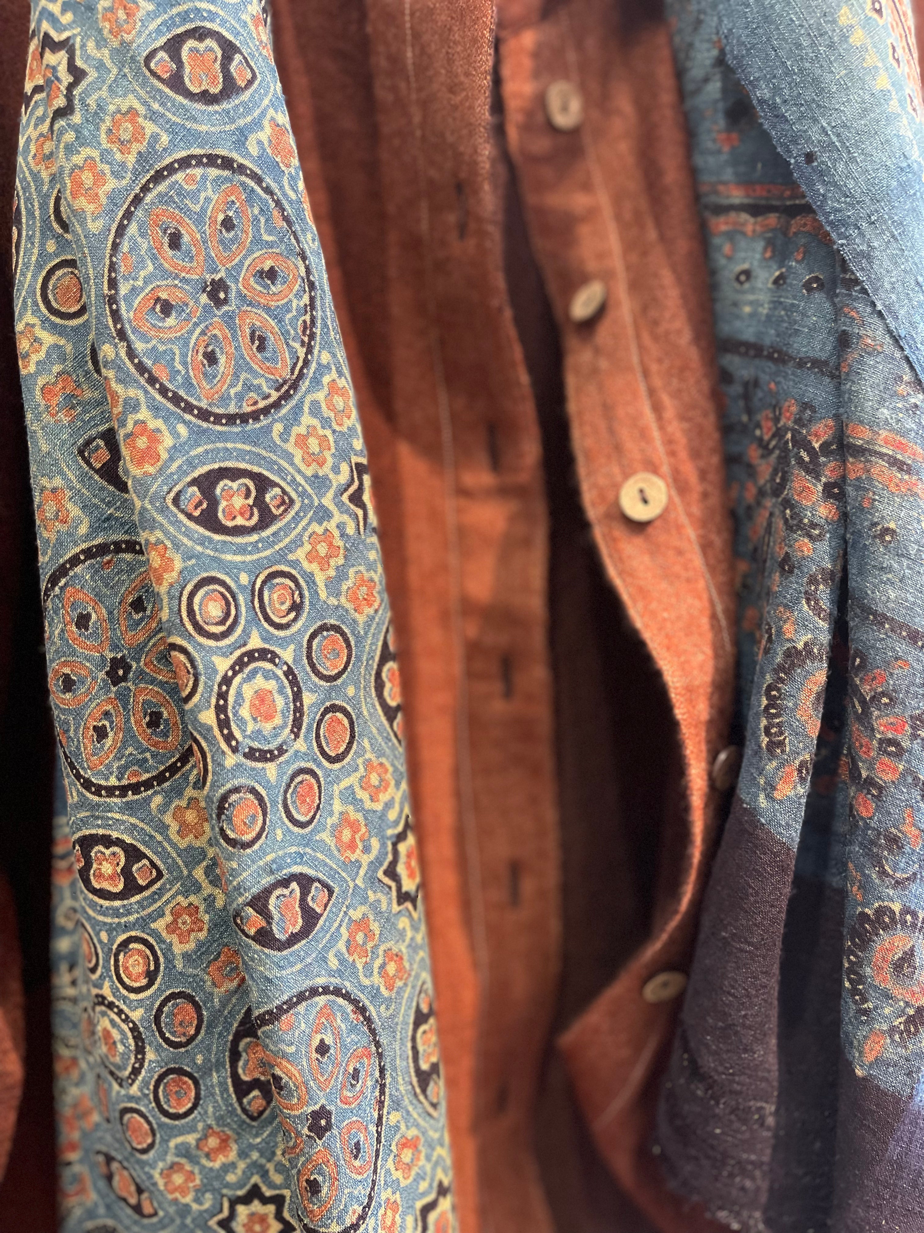 Matka Silk Scarf - Ajrakh Teal