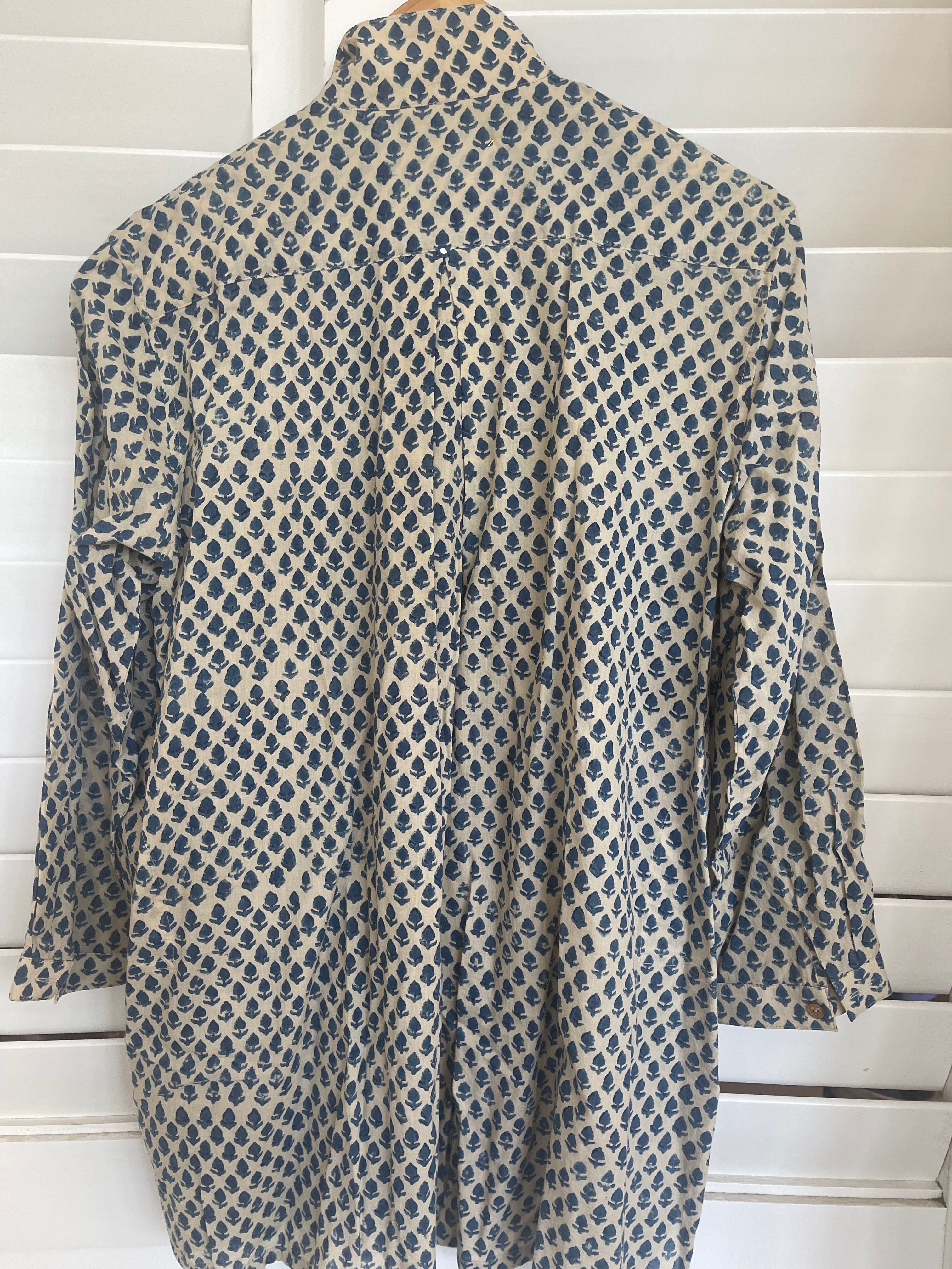 MIRROR SHIRT - Indigo and Ivory