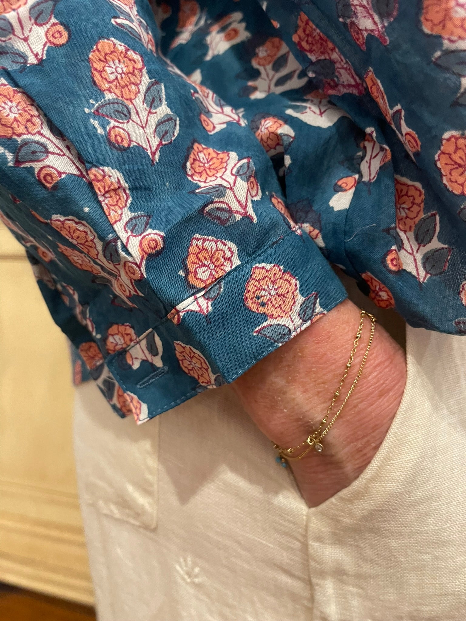 Handblock Printed Blouse - ENGLISH GARDEN