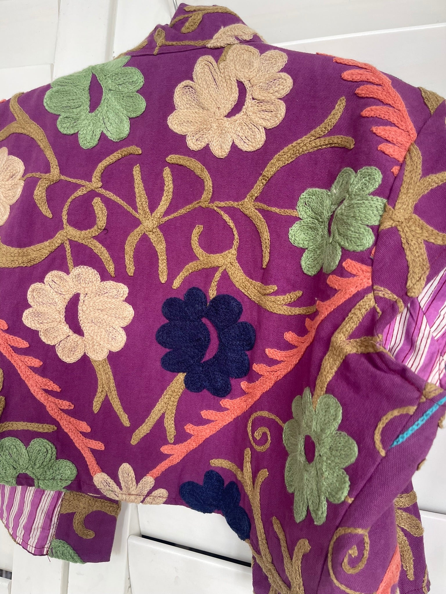 Capped Sleeve Top -  Floral Grape