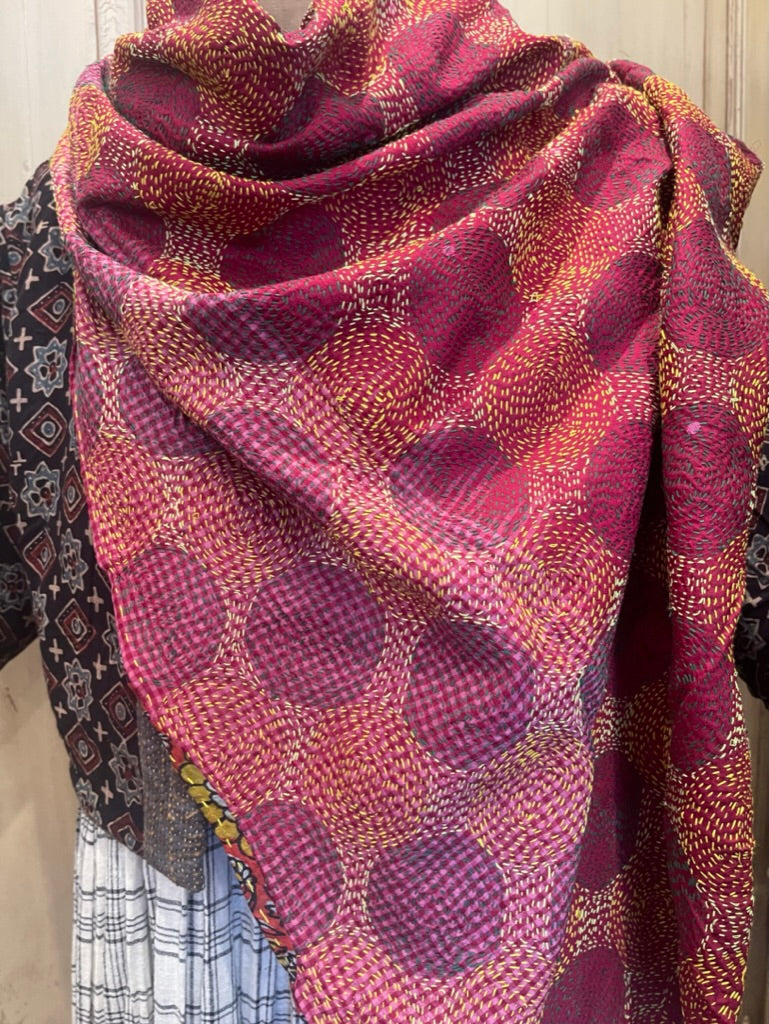 Kantha Silk Scarf - CIRCULAR FOREST