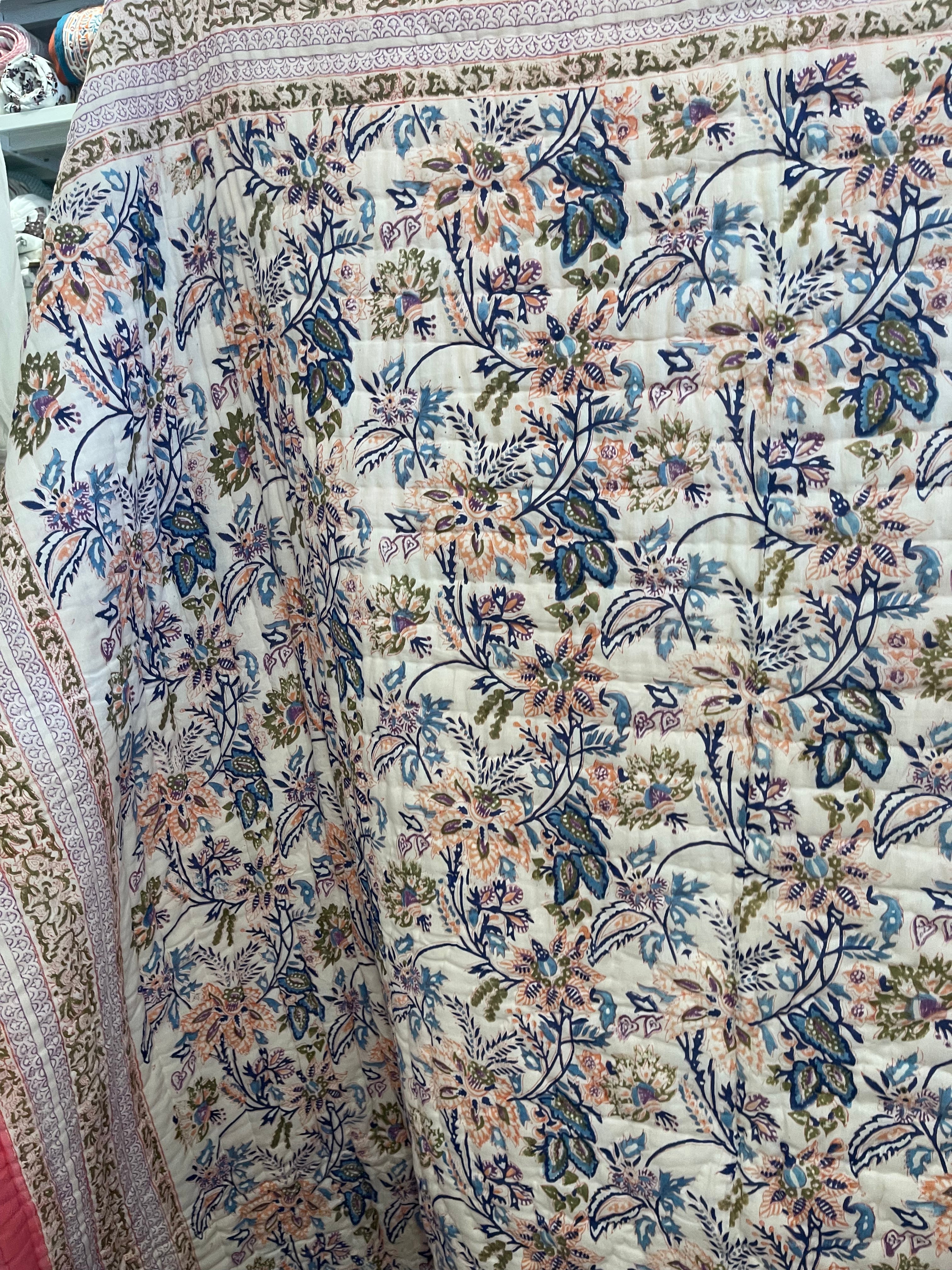 Jaipuri Cotton Quilt - Gardenesque