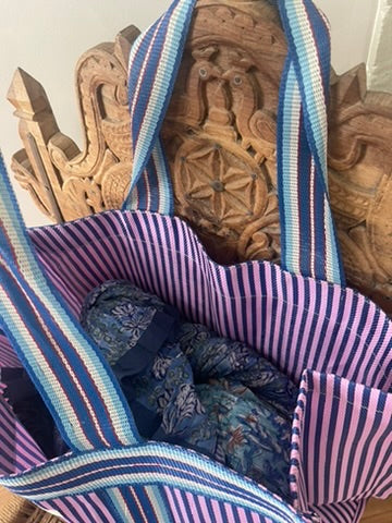 NYLON BEACH TOTE - Lilac