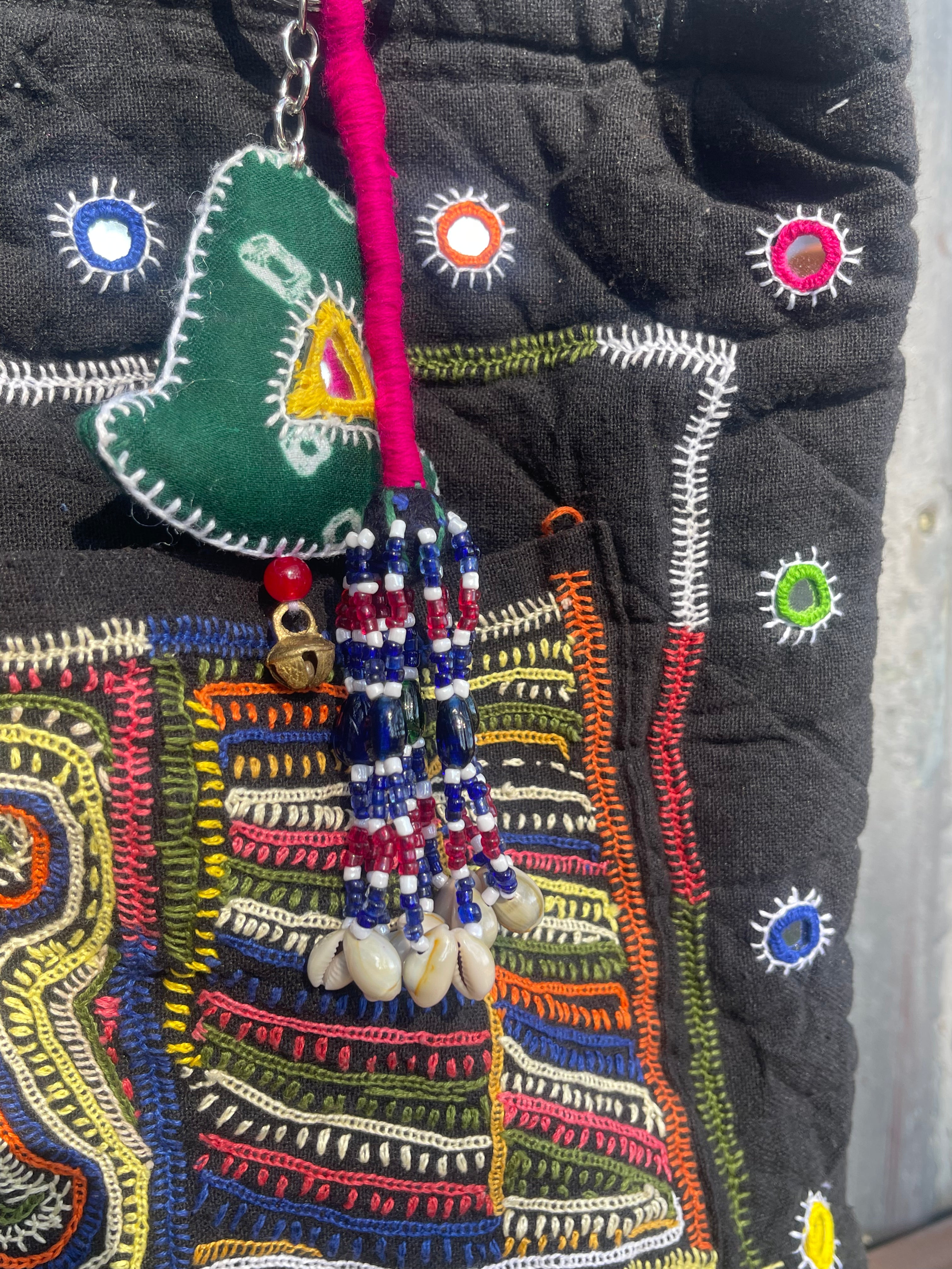 Kutch Tribal Mirrored Tote - LOVE AND HAPPINESS
