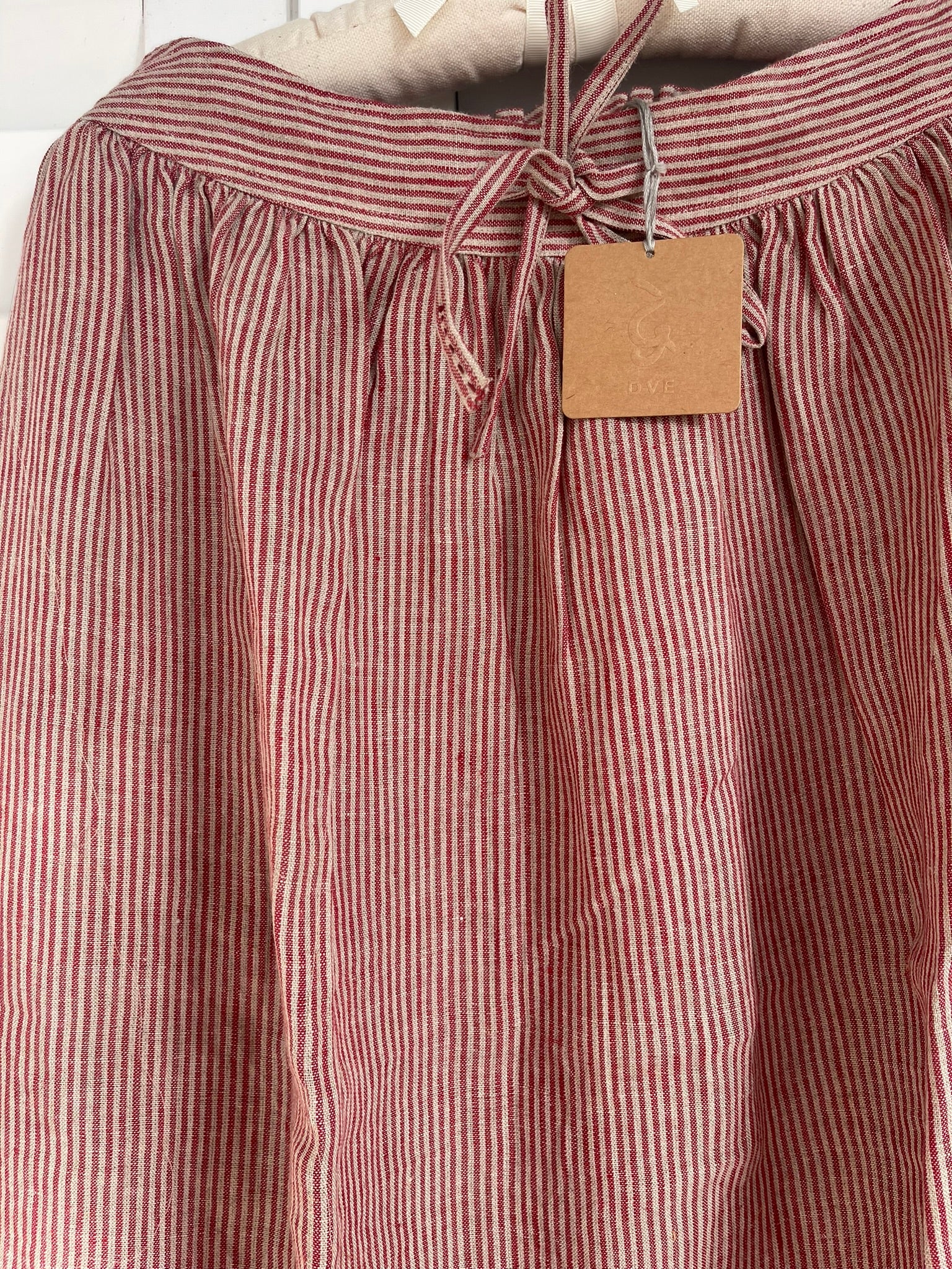 ISHA LINEN SKIRT - Crimson Stripe