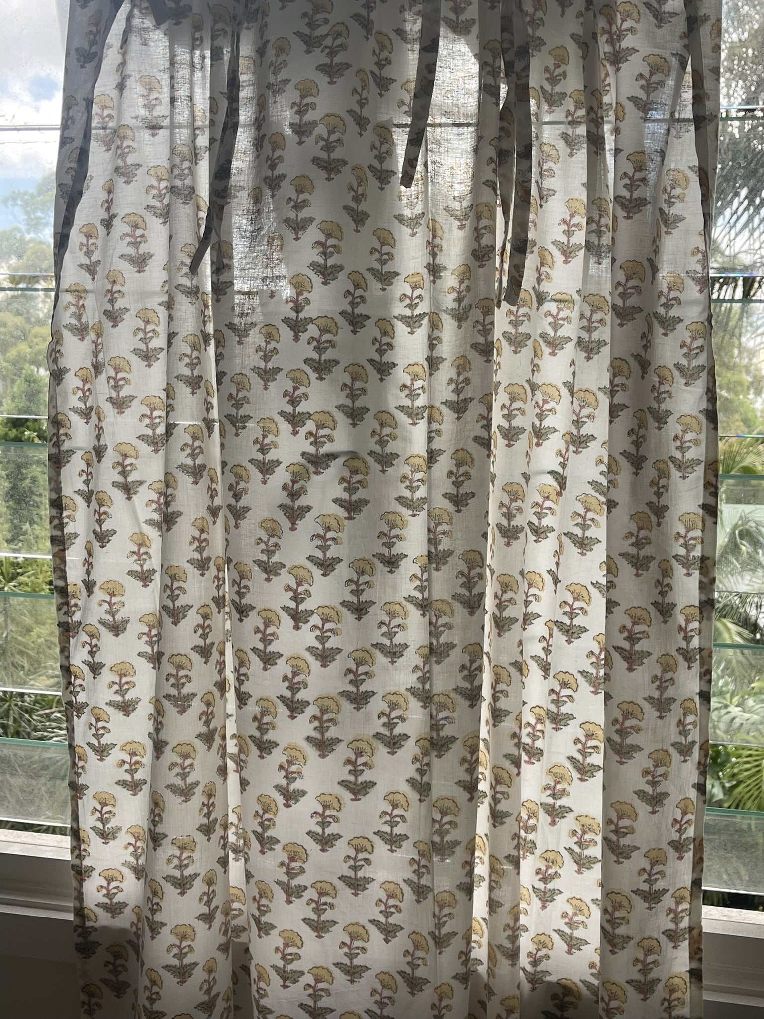 Hand block Printed  Curtain - Summer Marigold