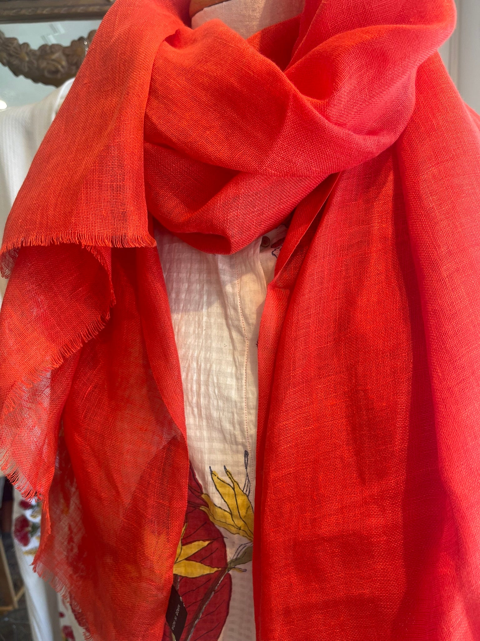 Linen Scarf - Watermelon