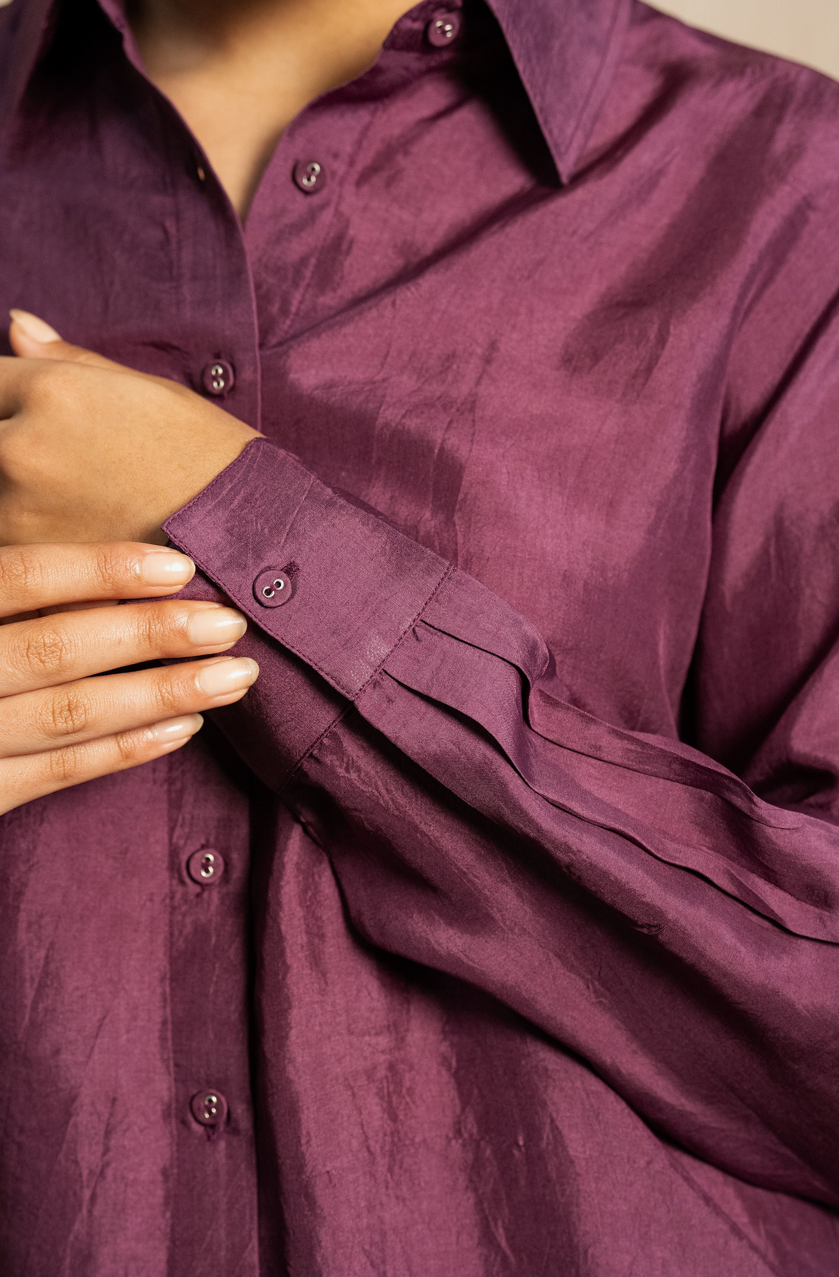 VAMIKA SILK SHIRT - Eggplant