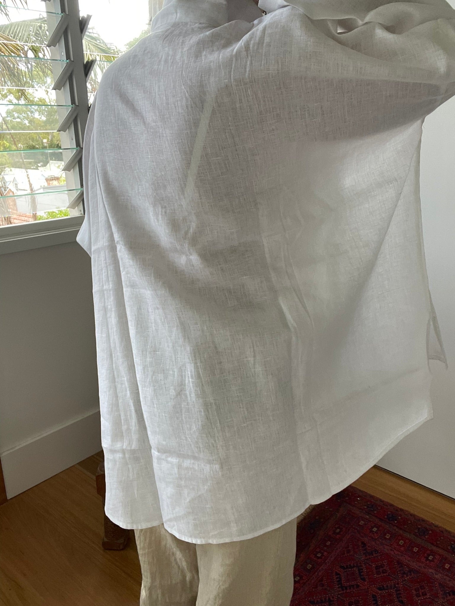 LINEN OVERSIZE SHIRT - White