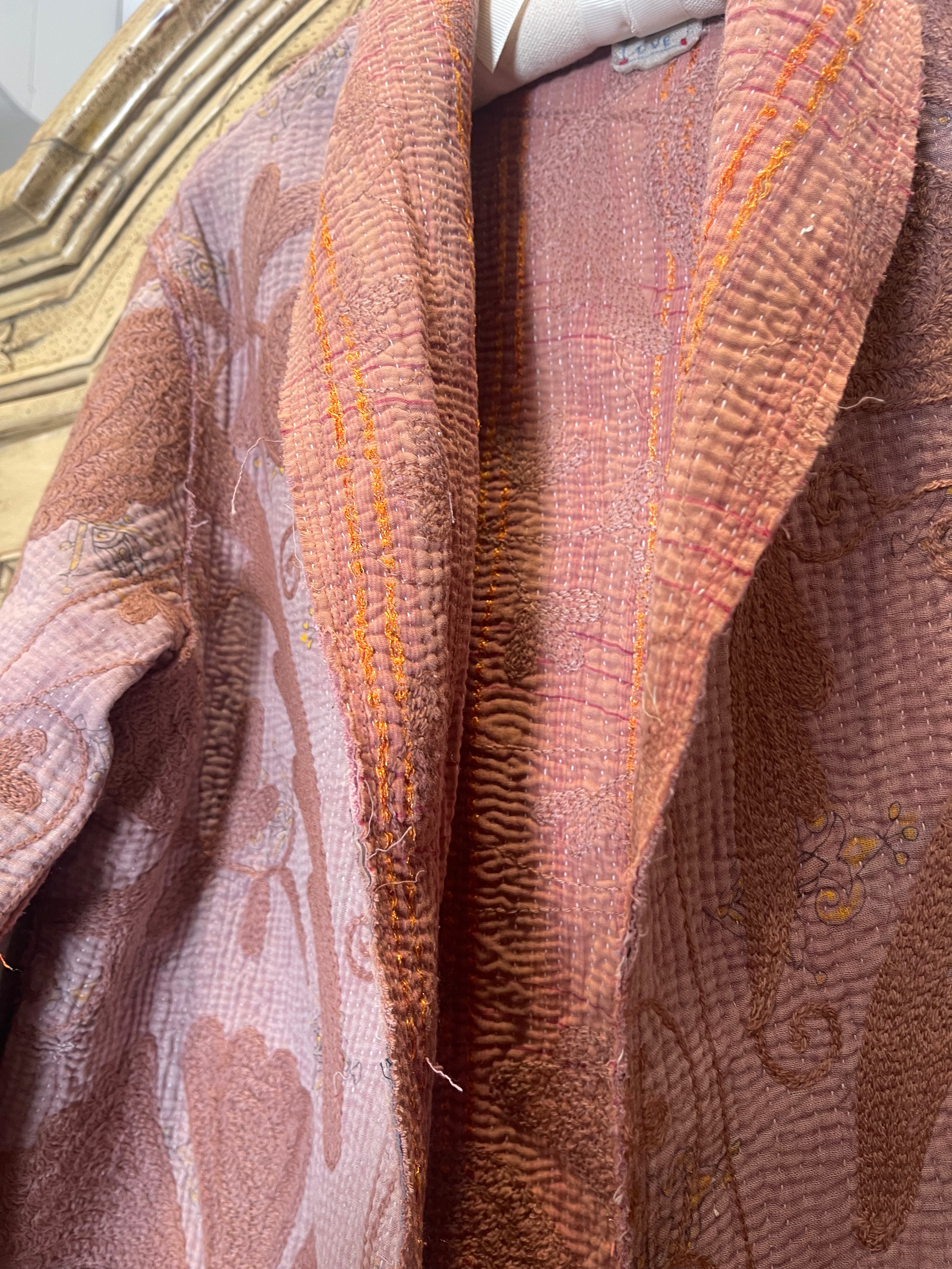 Vintage Kantha Coat - MUSHROOM SUZANI