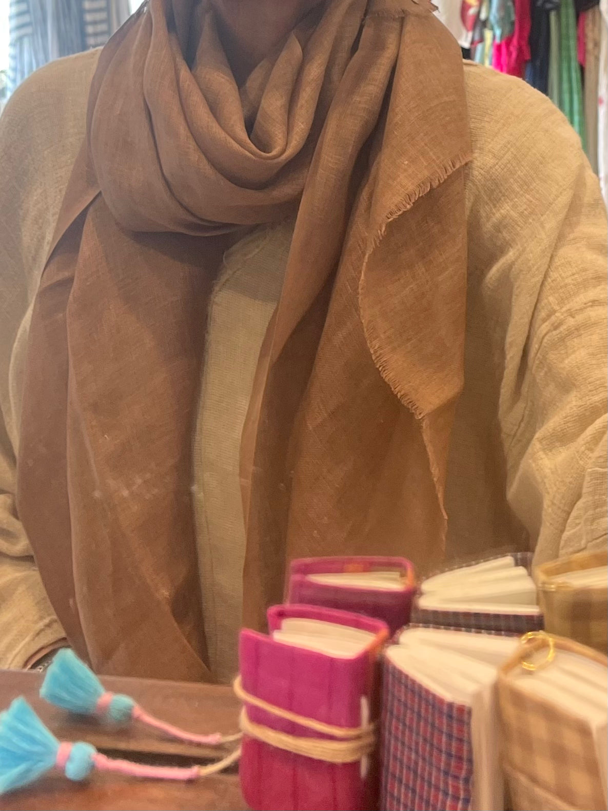 Linen Scarf - Mushroom