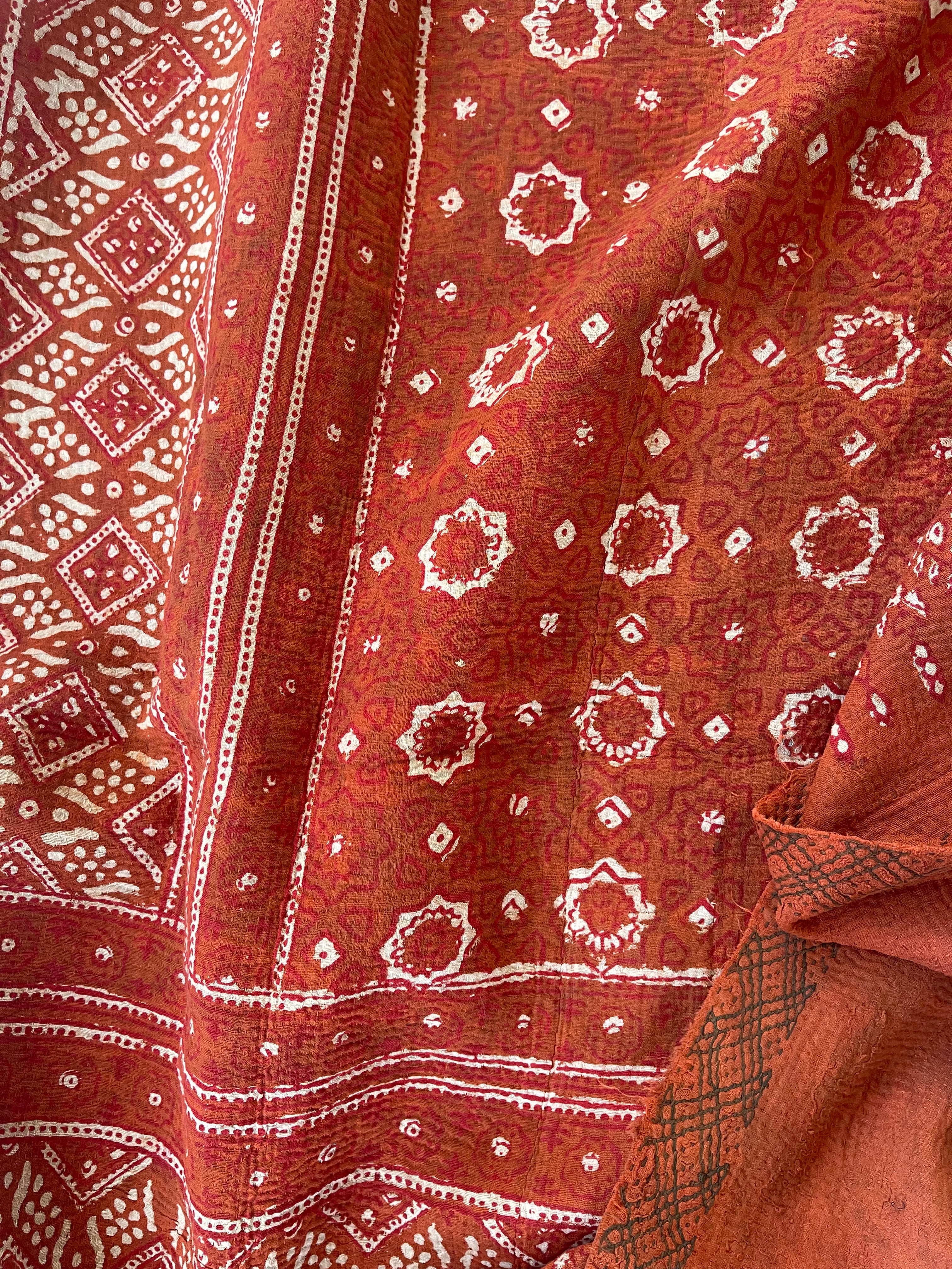 VINTAGE AJAKH KANTHA - Earthy Orchard