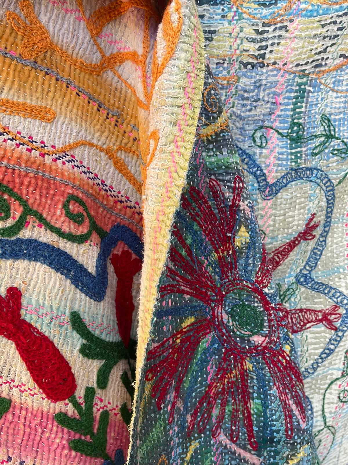 Suzani Vintage Kantha - OCTAGONAL FLORA