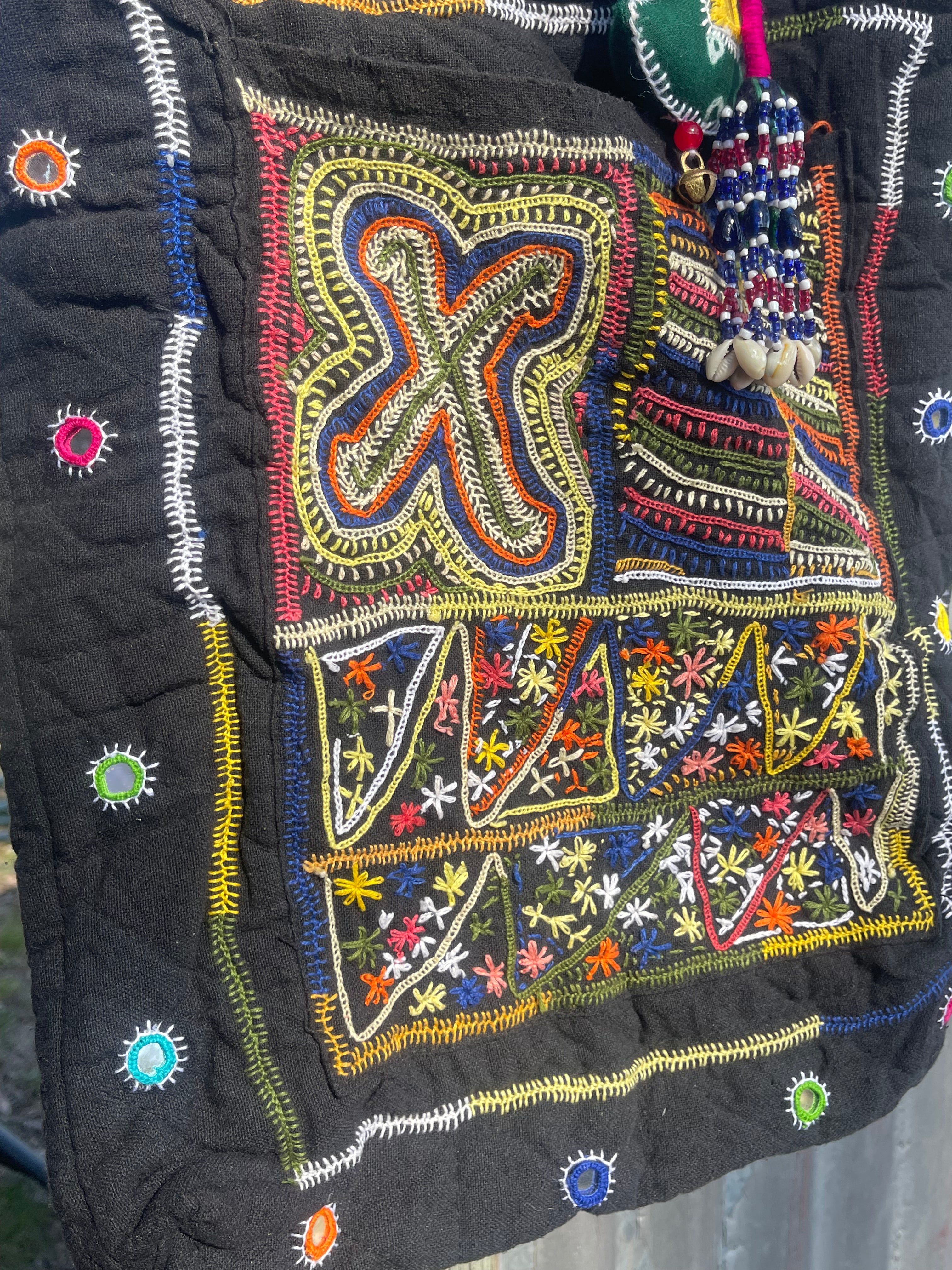 Kutch Tribal Mirrored Tote - LOVE AND HAPPINESS