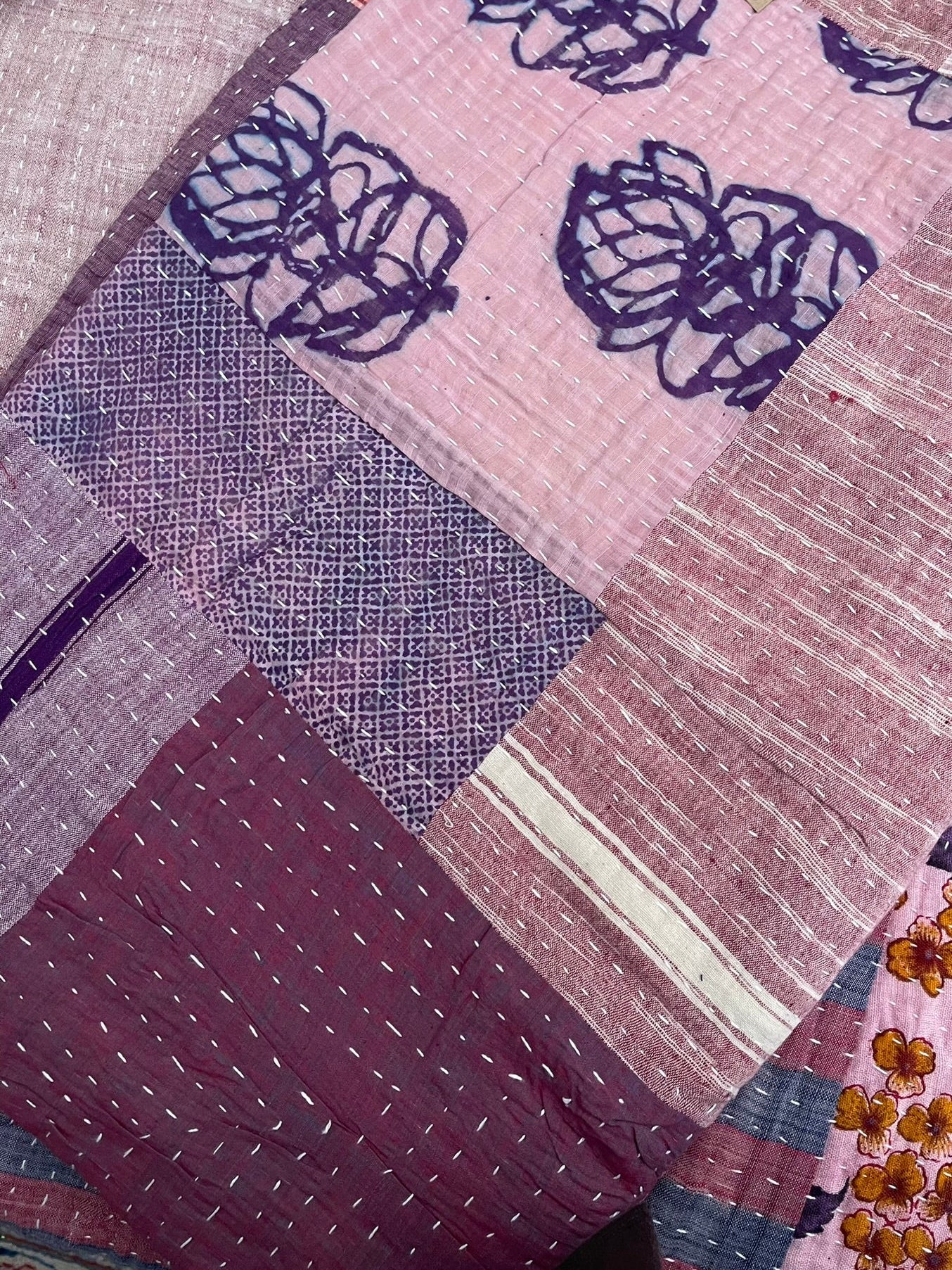 KHADI COTTON QUILT -  Patchwork Floral