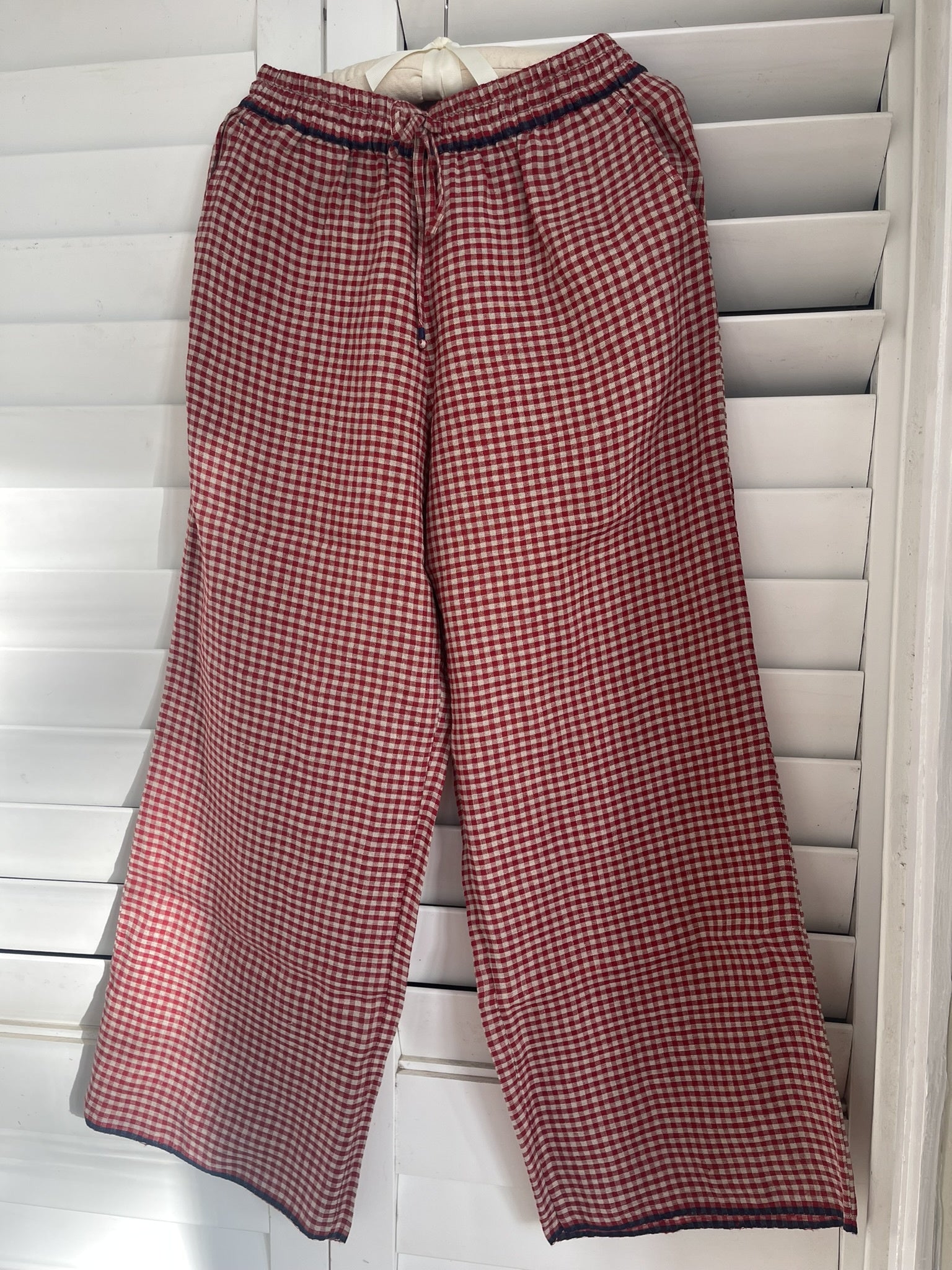 DITYAA Linen Pants (Long) - Crimson Check