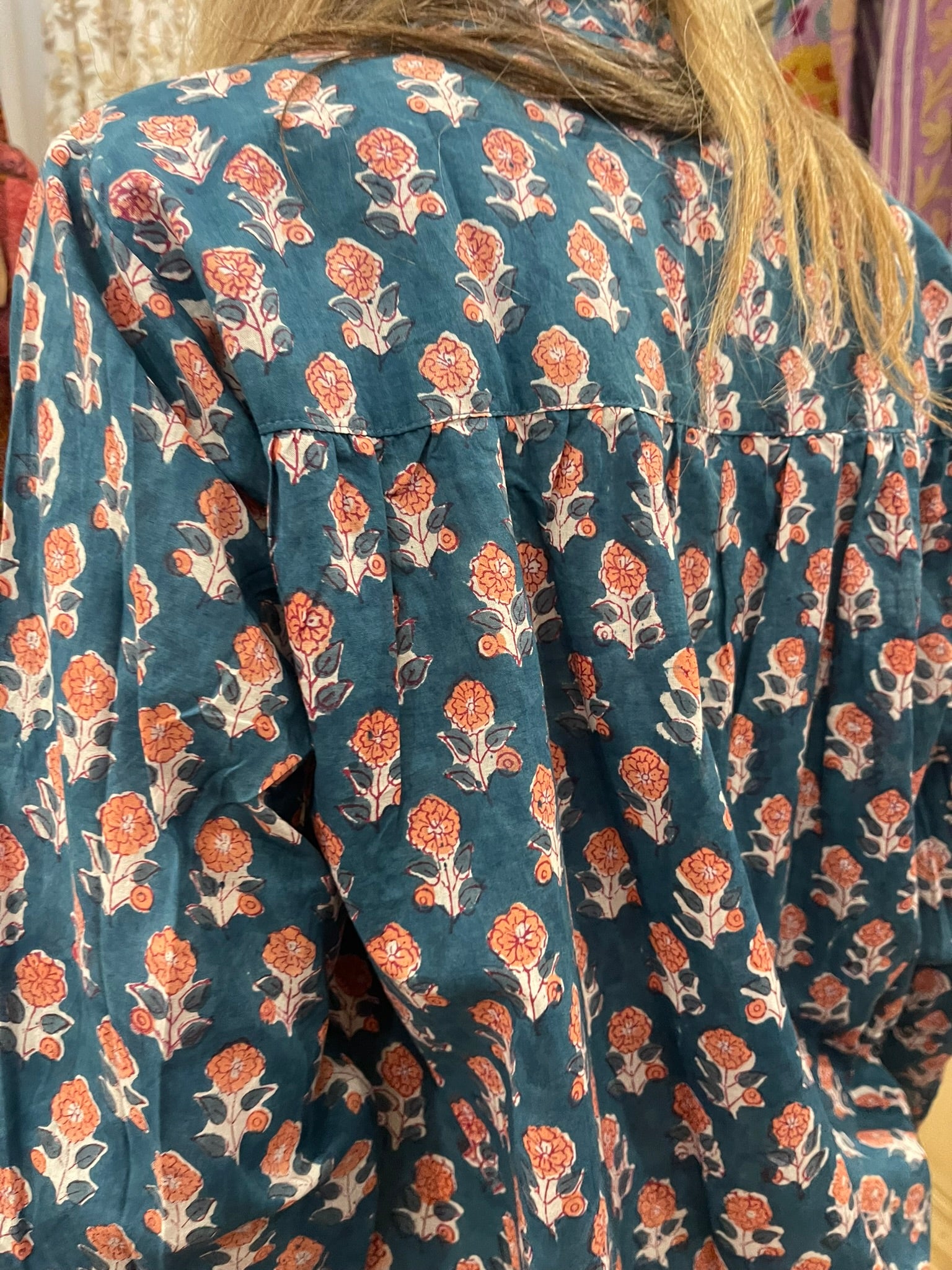 Handblock Printed Blouse - ENGLISH GARDEN