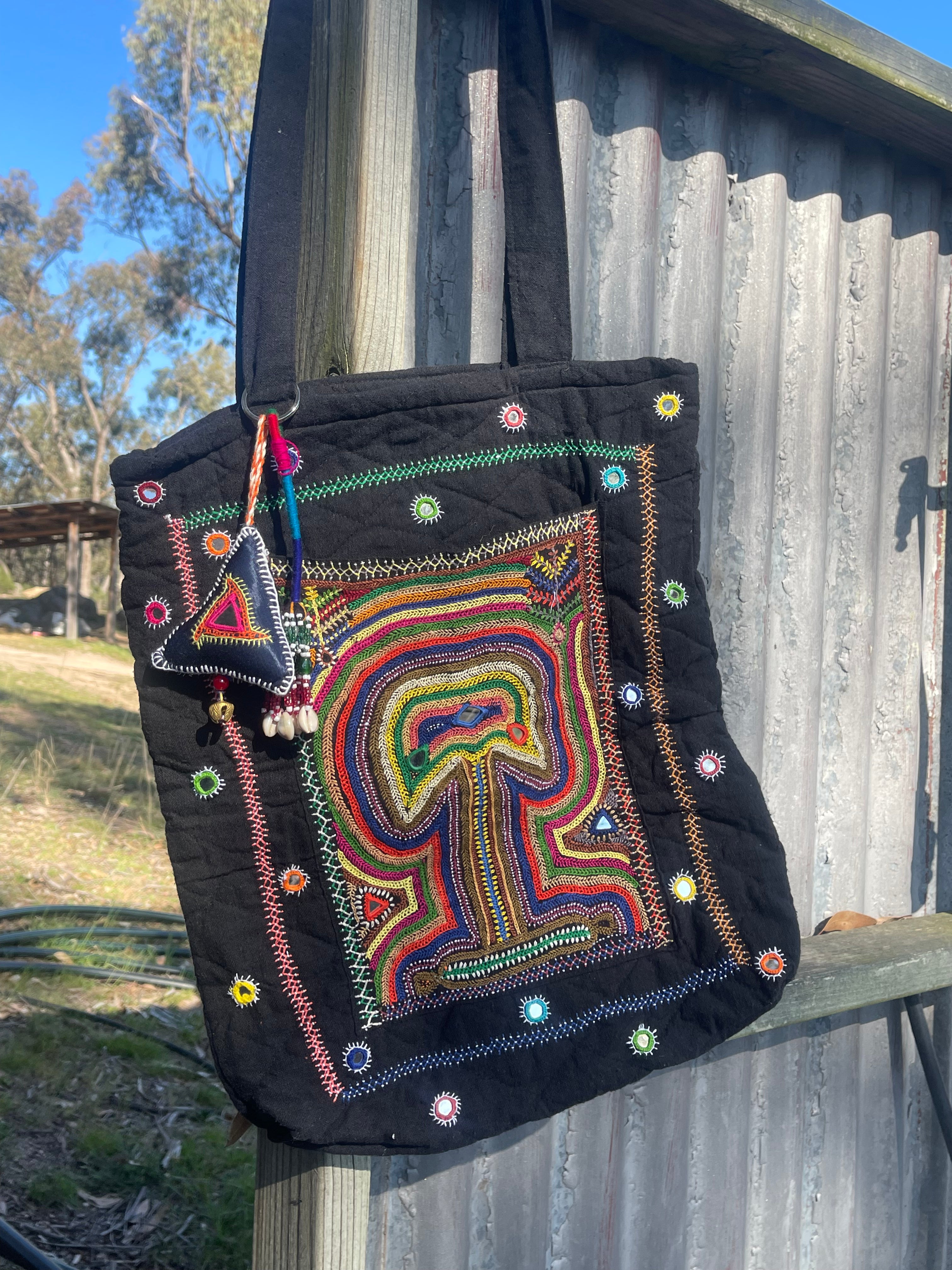 Kutch Tribal Mirrored Tote - BANYAN
