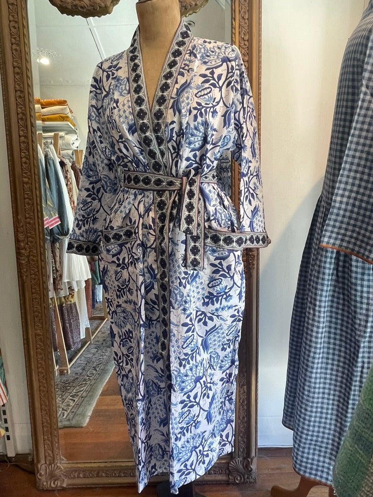 Cotton KIMONO - FRESH MORNING Blockprint
