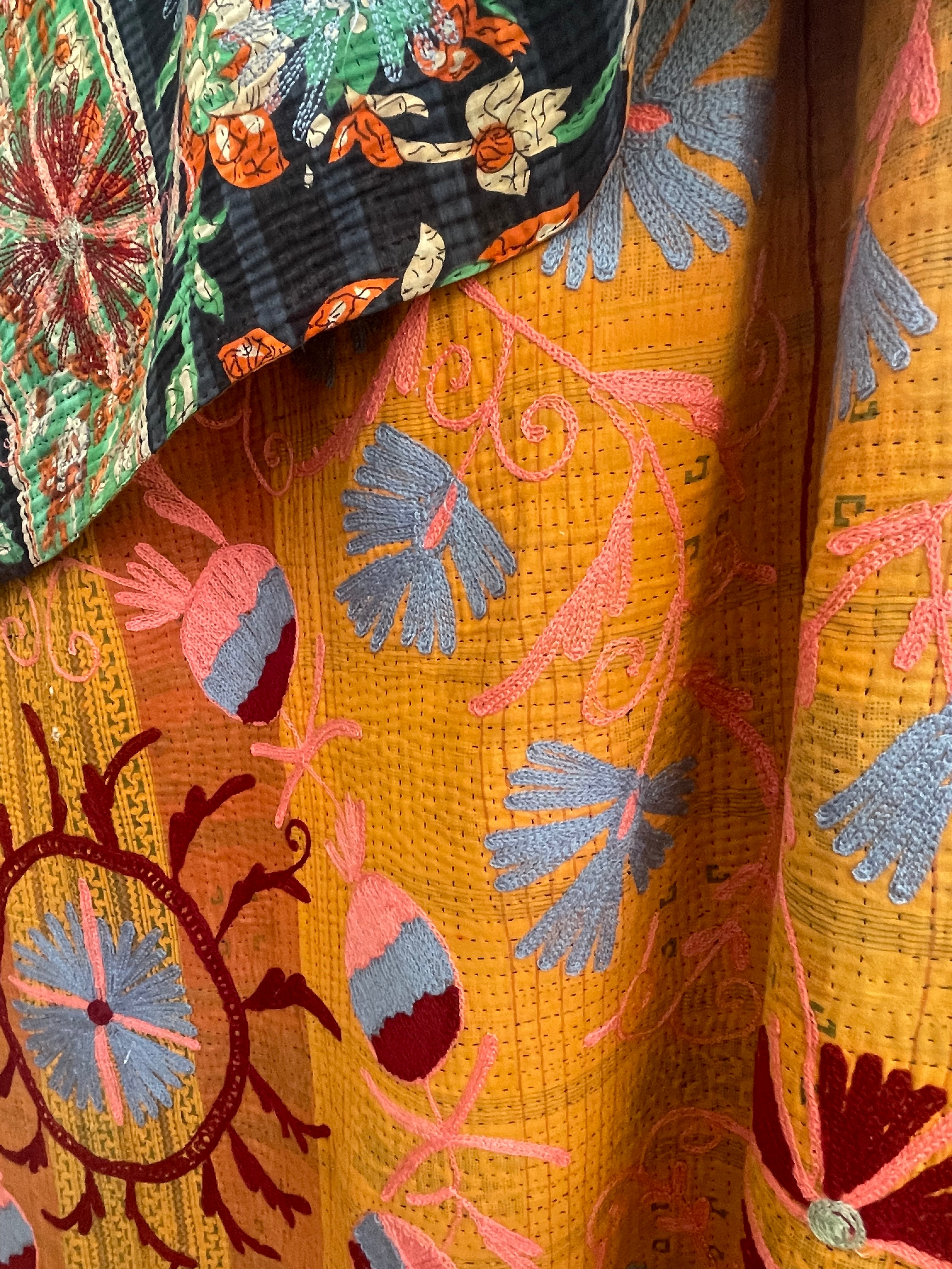 Suzani Vintage Kantha - CITRUS BLOSSOM