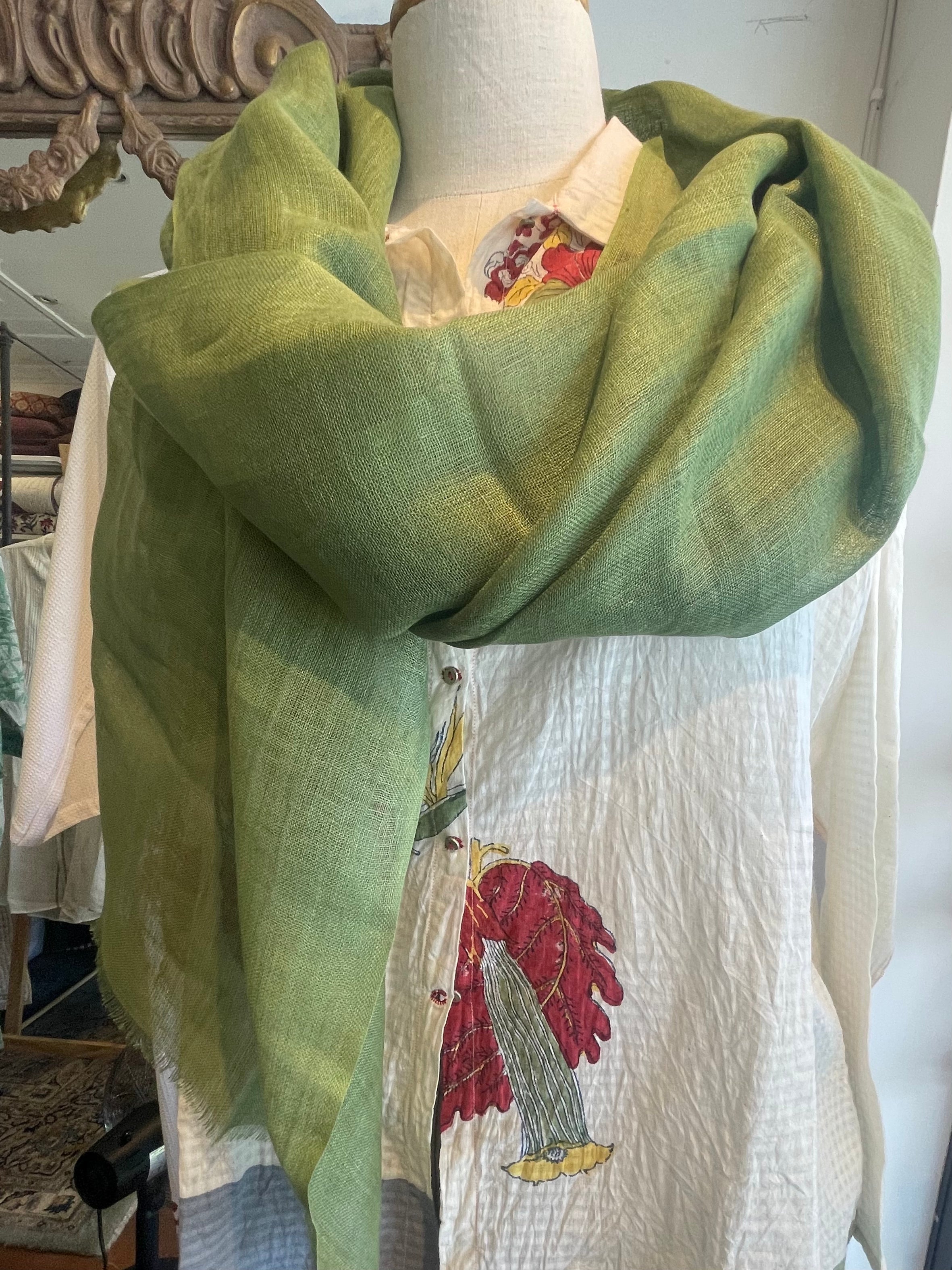 Linen Scarf - Deep Sage