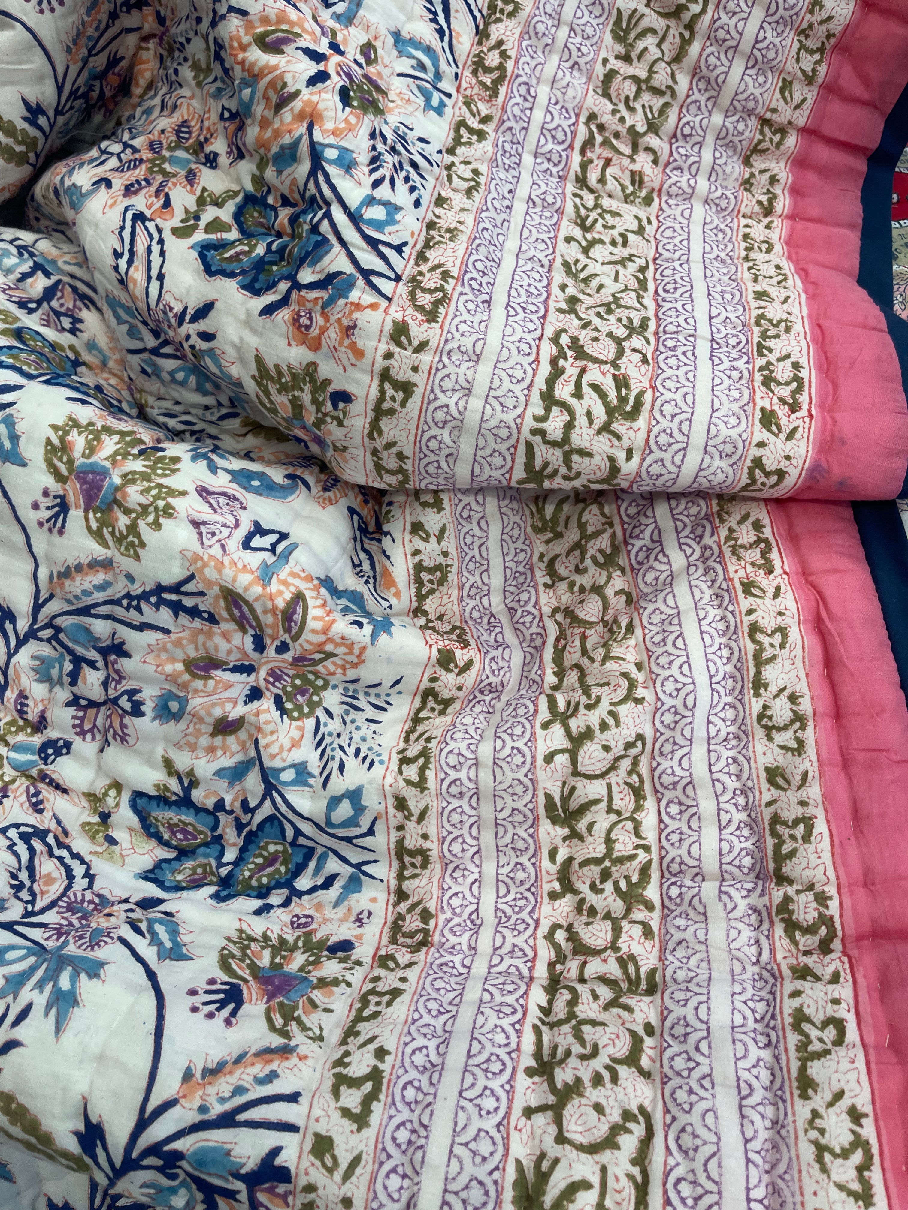 Jaipuri Cotton Quilt - Gardenesque
