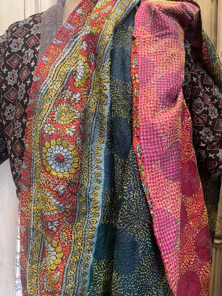 Kantha Silk Scarf - CIRCULAR FOREST