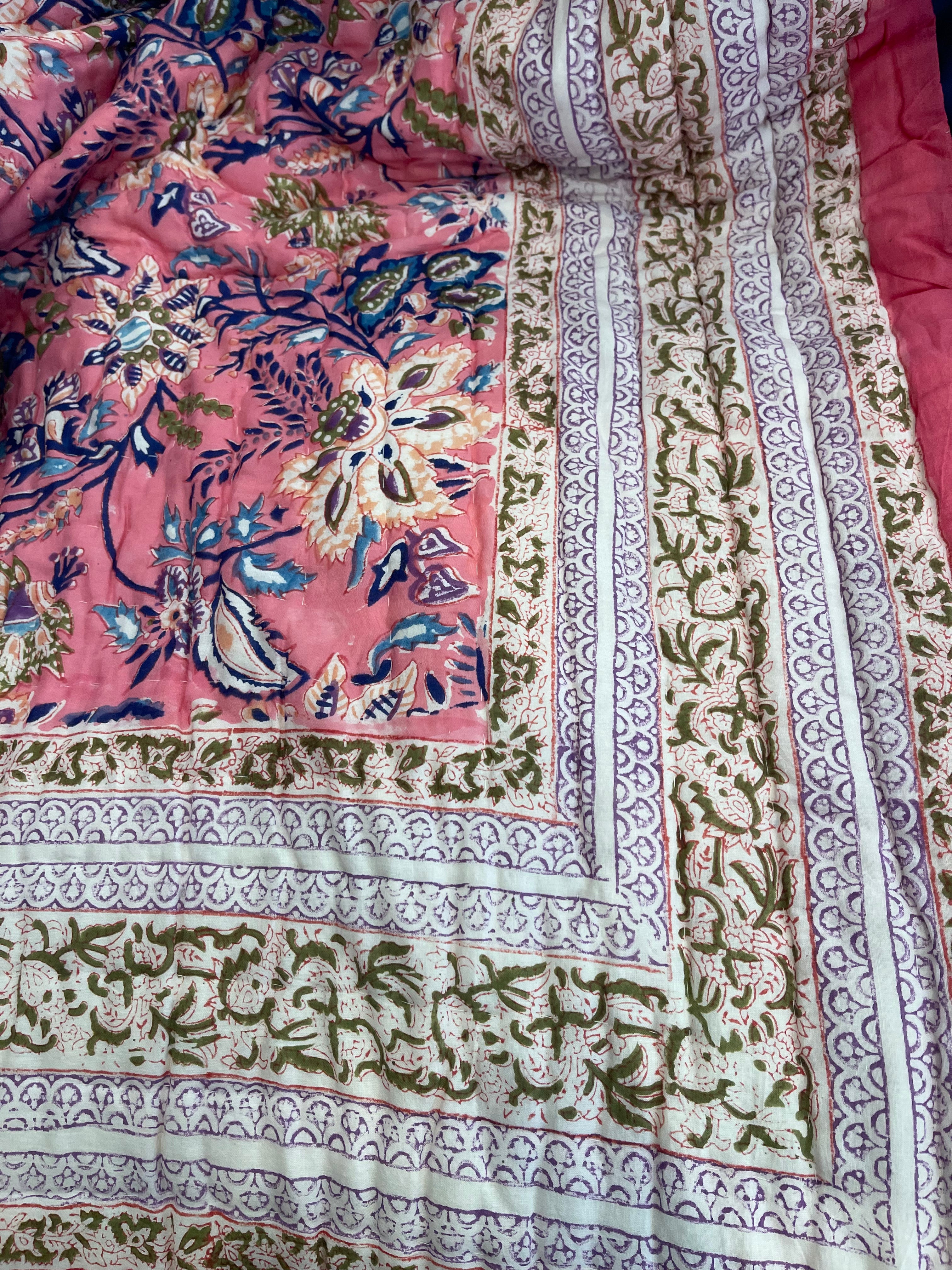 Jaipuri Cotton Quilt - Gardenesque