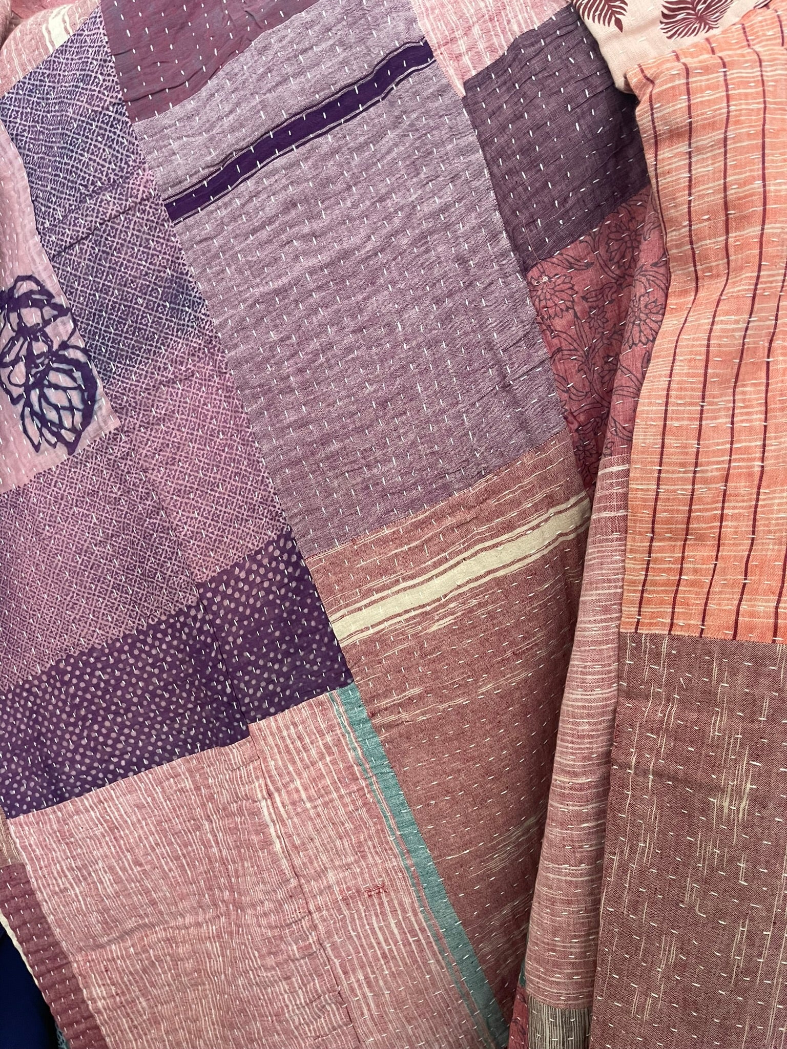 KHADI COTTON QUILT -  Patchwork Floral