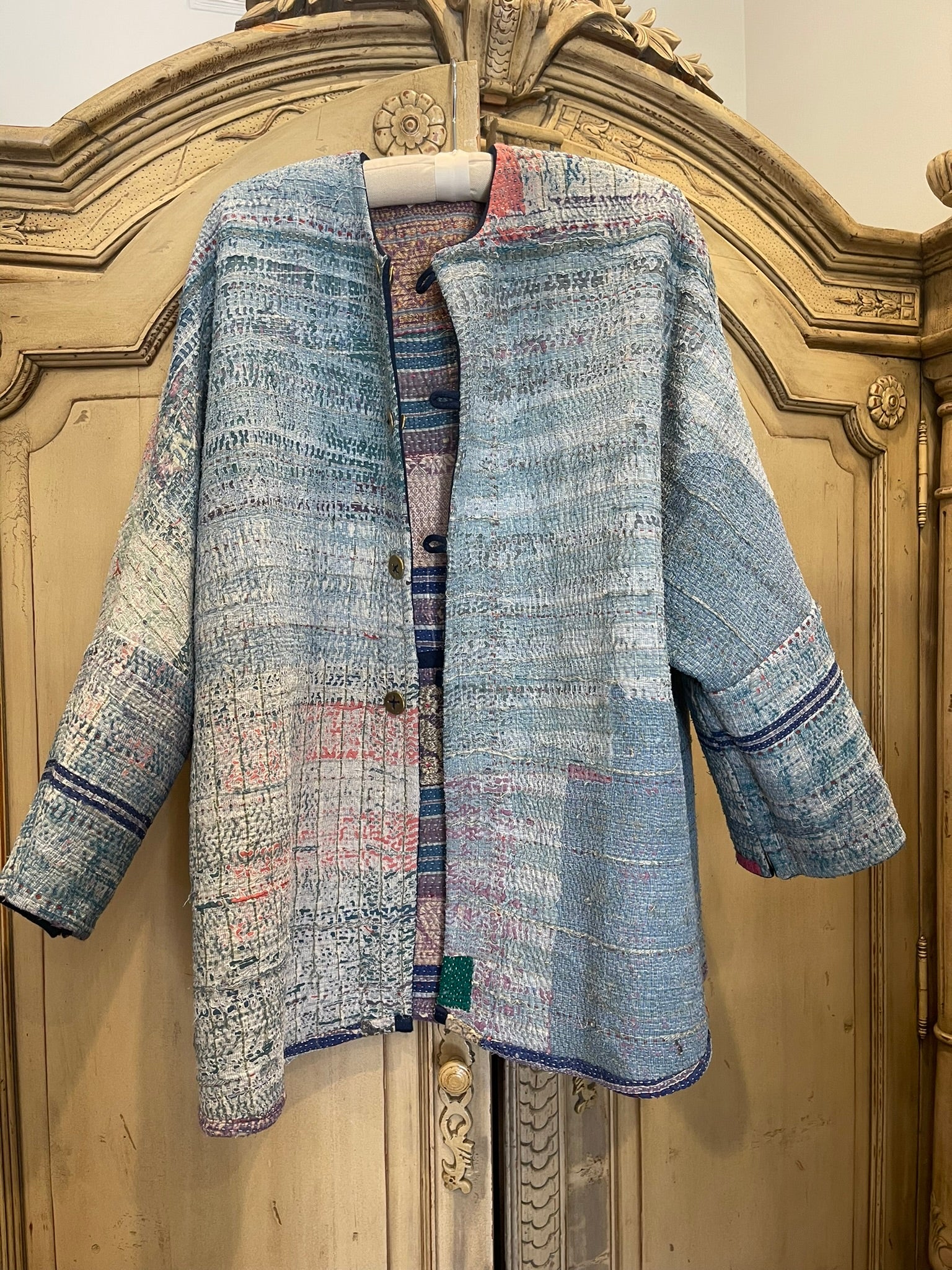 Reversible Vintage Kantha Jacket - SHORELINE