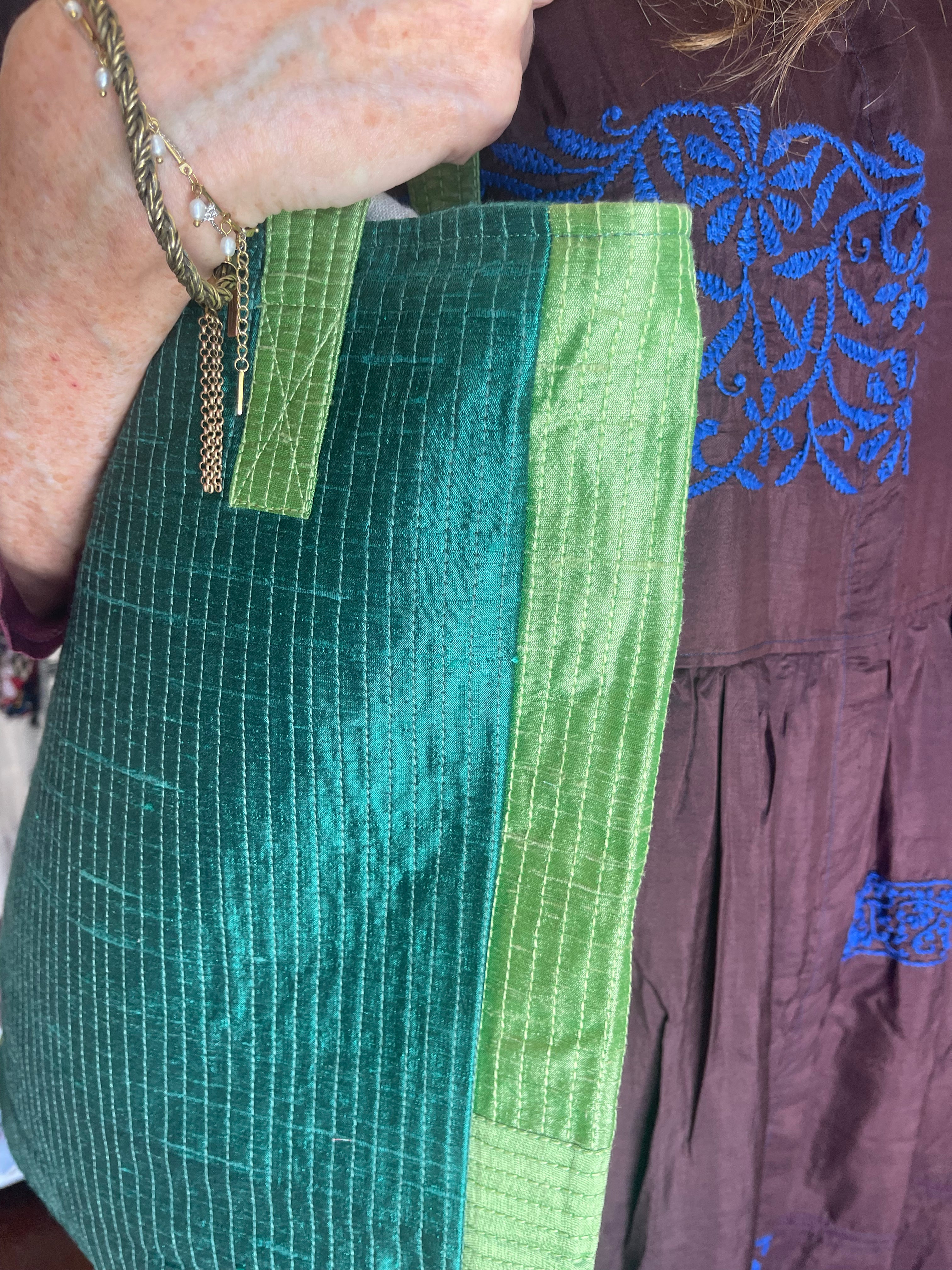 Embroidered JAT TOTE - Cool Lagoon