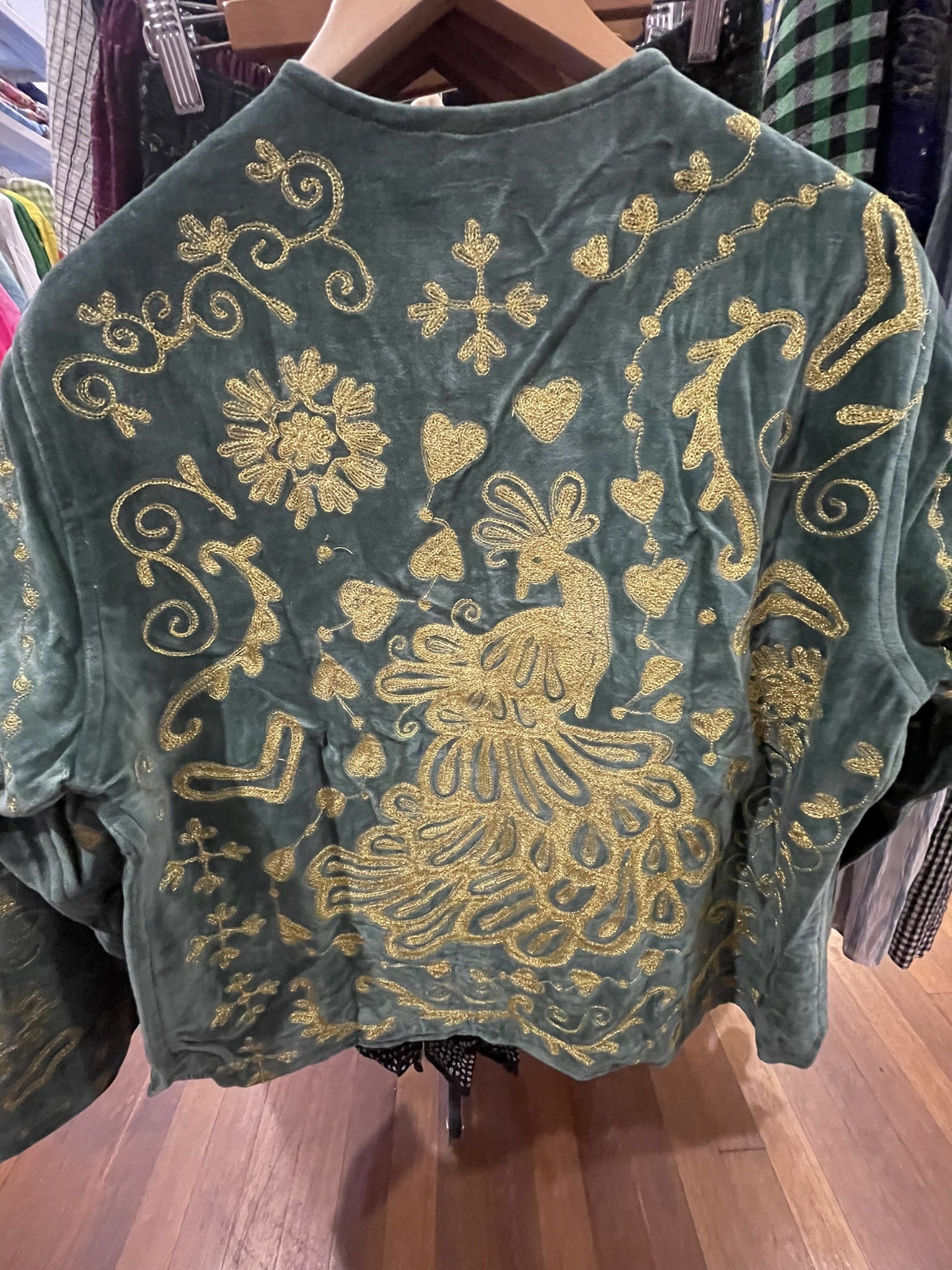 VELVET METALLIC JACKET - Sage Green