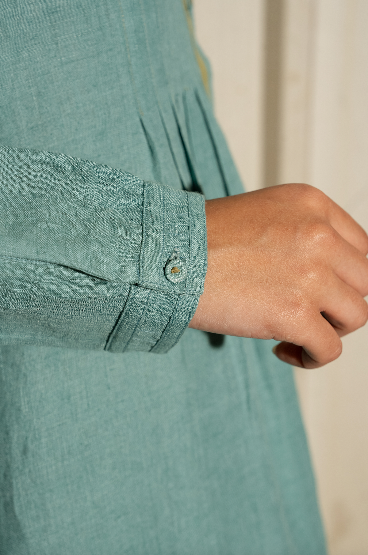 HEERA LINEN DRESS/Jacket - Mineral Green