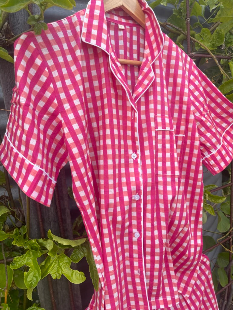 PYJAMAS Short- Doris Day Pink Check