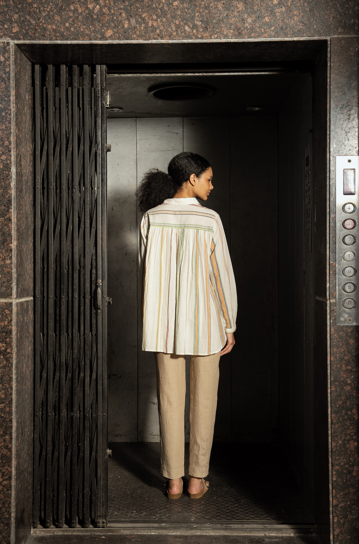 ROOMA LINEN PANTS - Dune Stripe