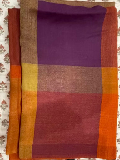 Fine Merino Wool Scarf - Autumn Check
