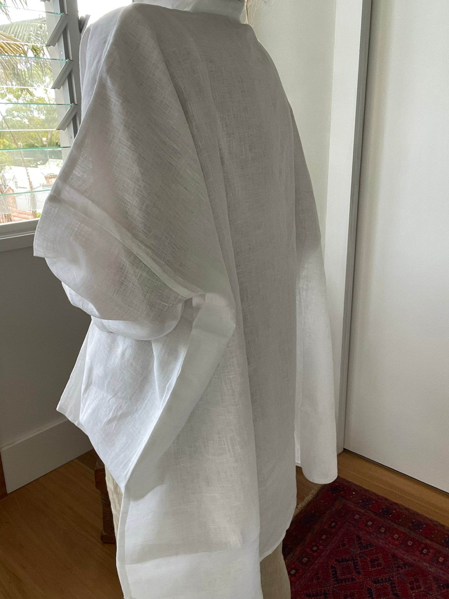 LINEN OVERSIZE SHIRT - White