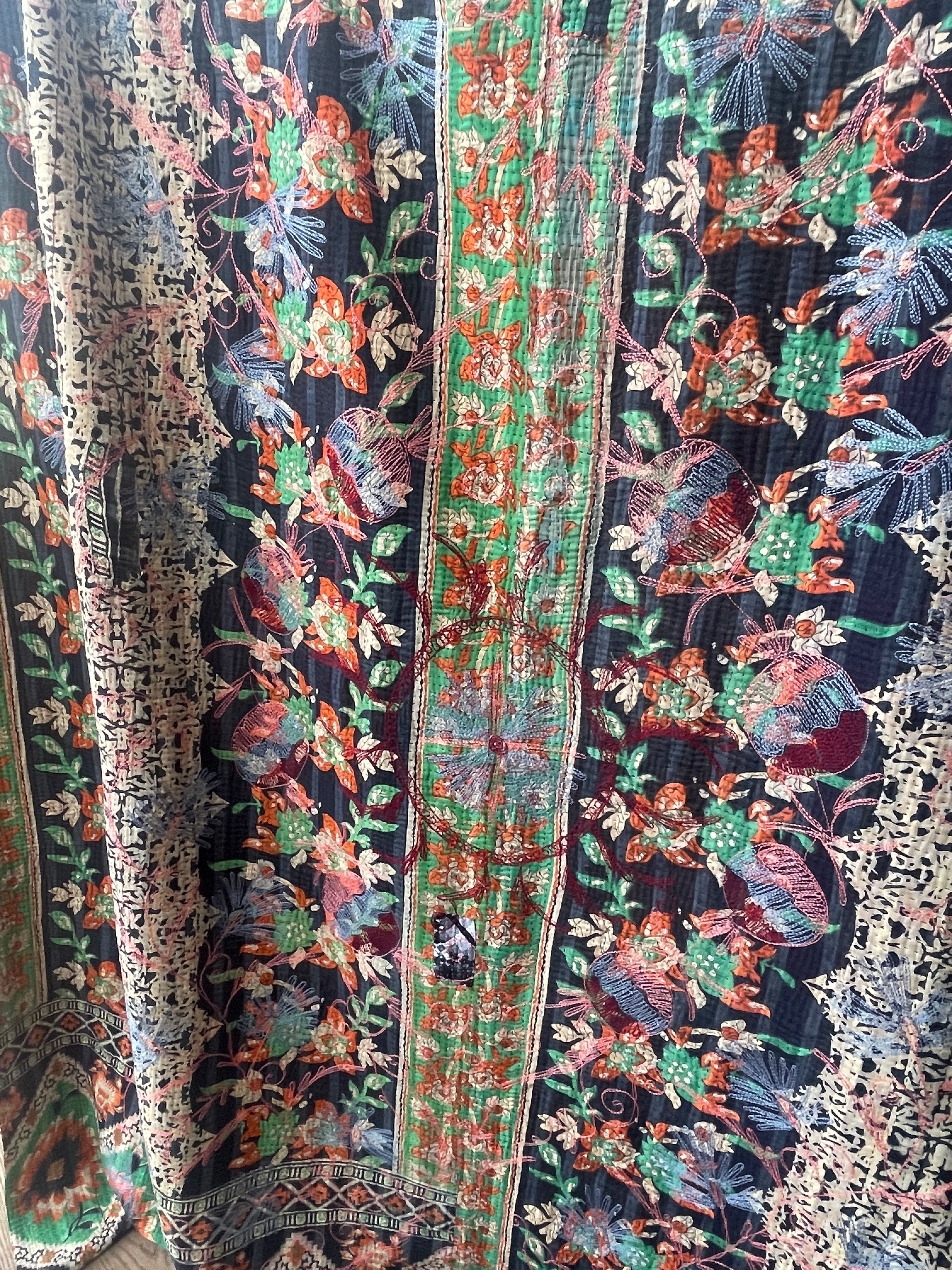 Suzani Vintage Kantha - CITRUS BLOSSOM