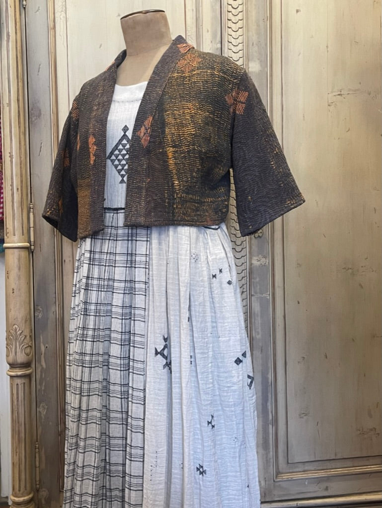 Short Sleeved Top - Vintage Kantha SAFARI