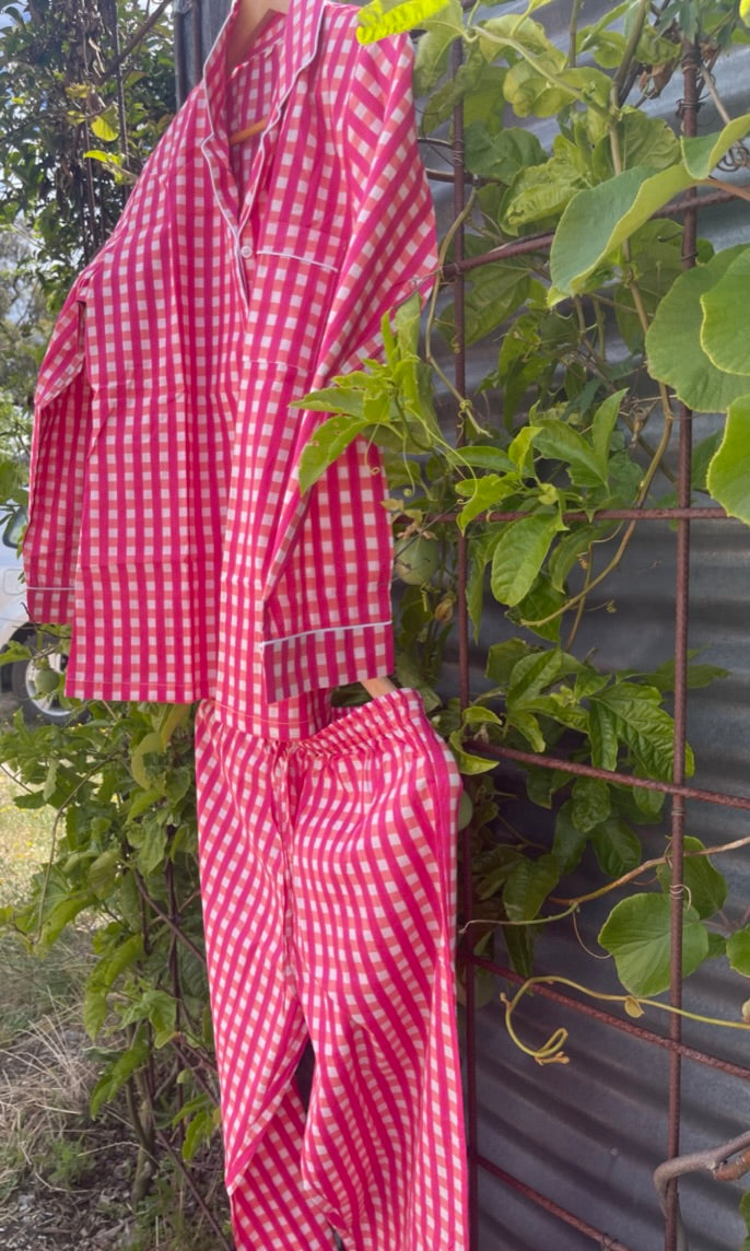 PYJAMAS Long - Doris Day Pink Check