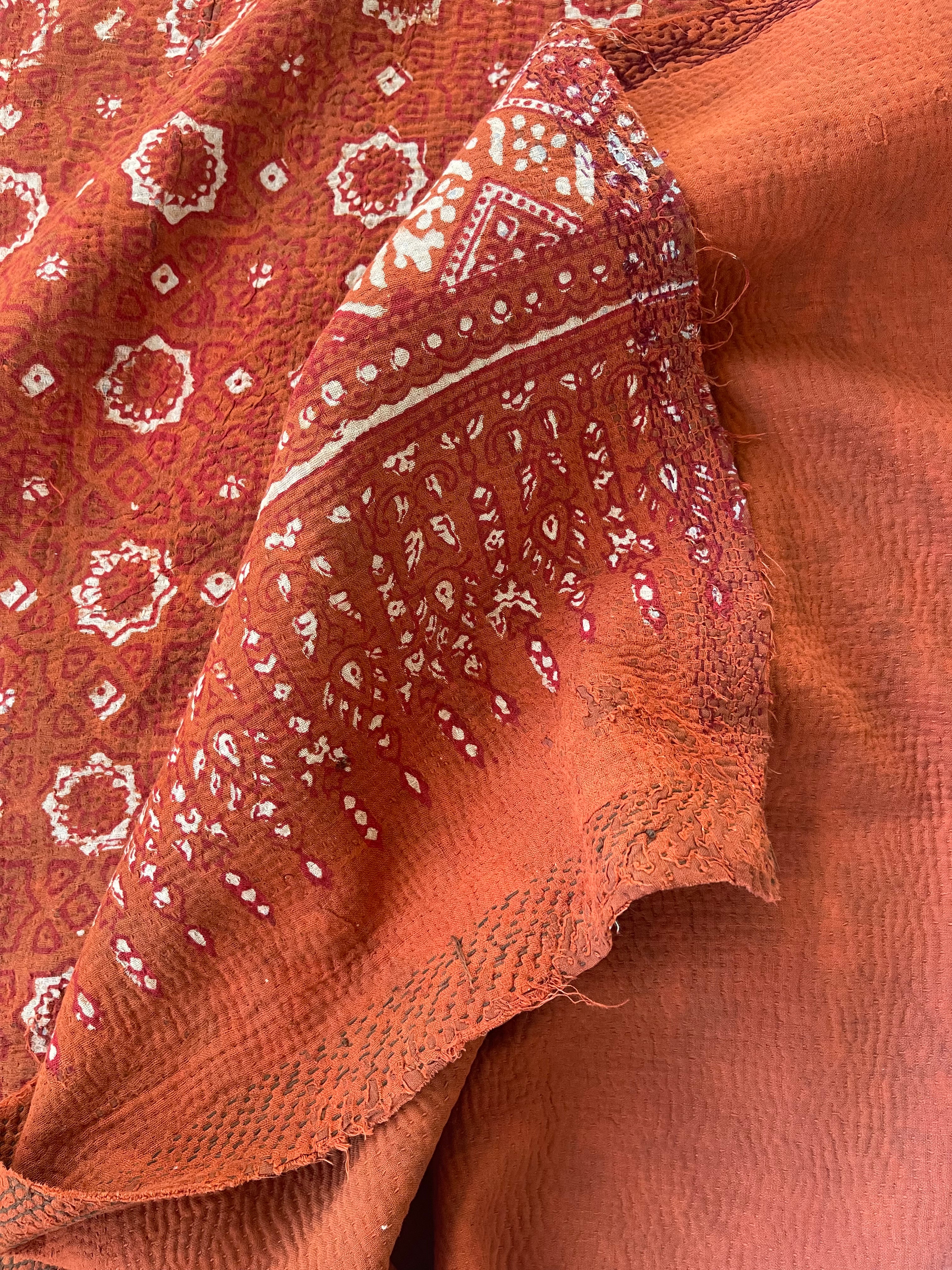 VINTAGE AJAKH KANTHA - Earthy Orchard
