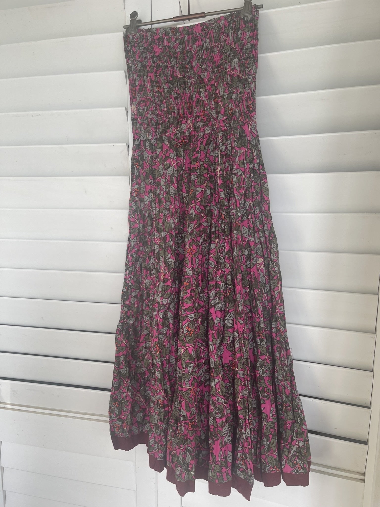 Cotton Panel Skirt - PINK GARDEN