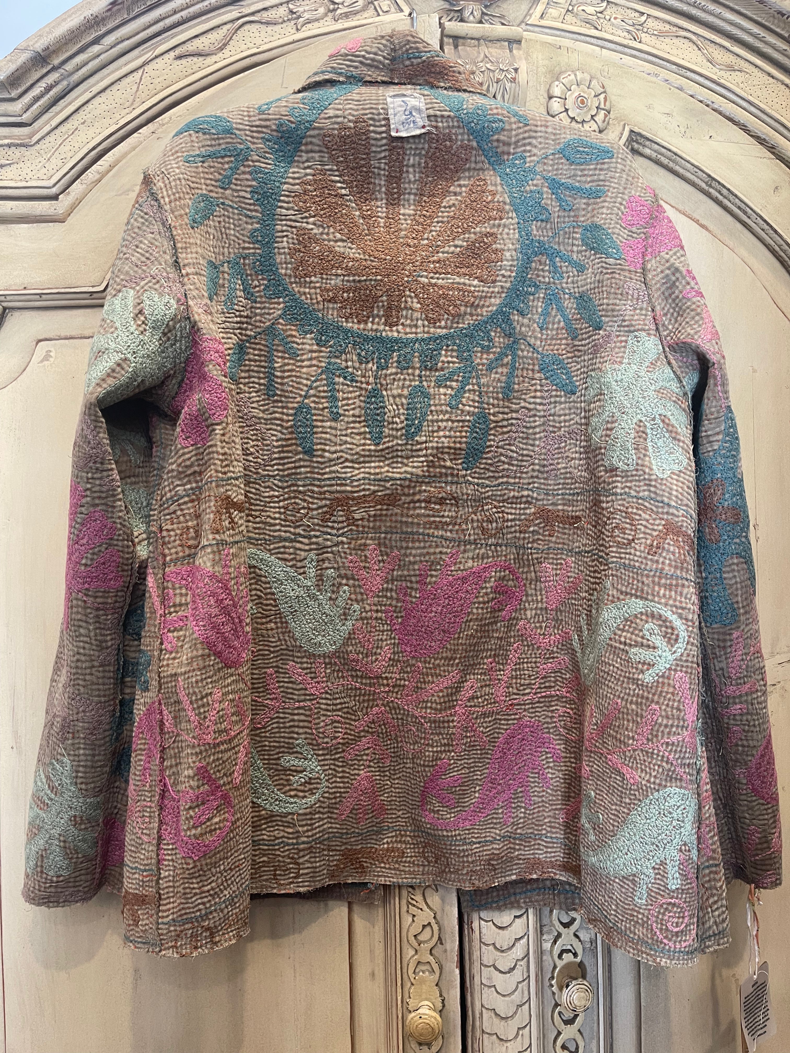 Vintage Kantha Coat - SAGE SUZANI